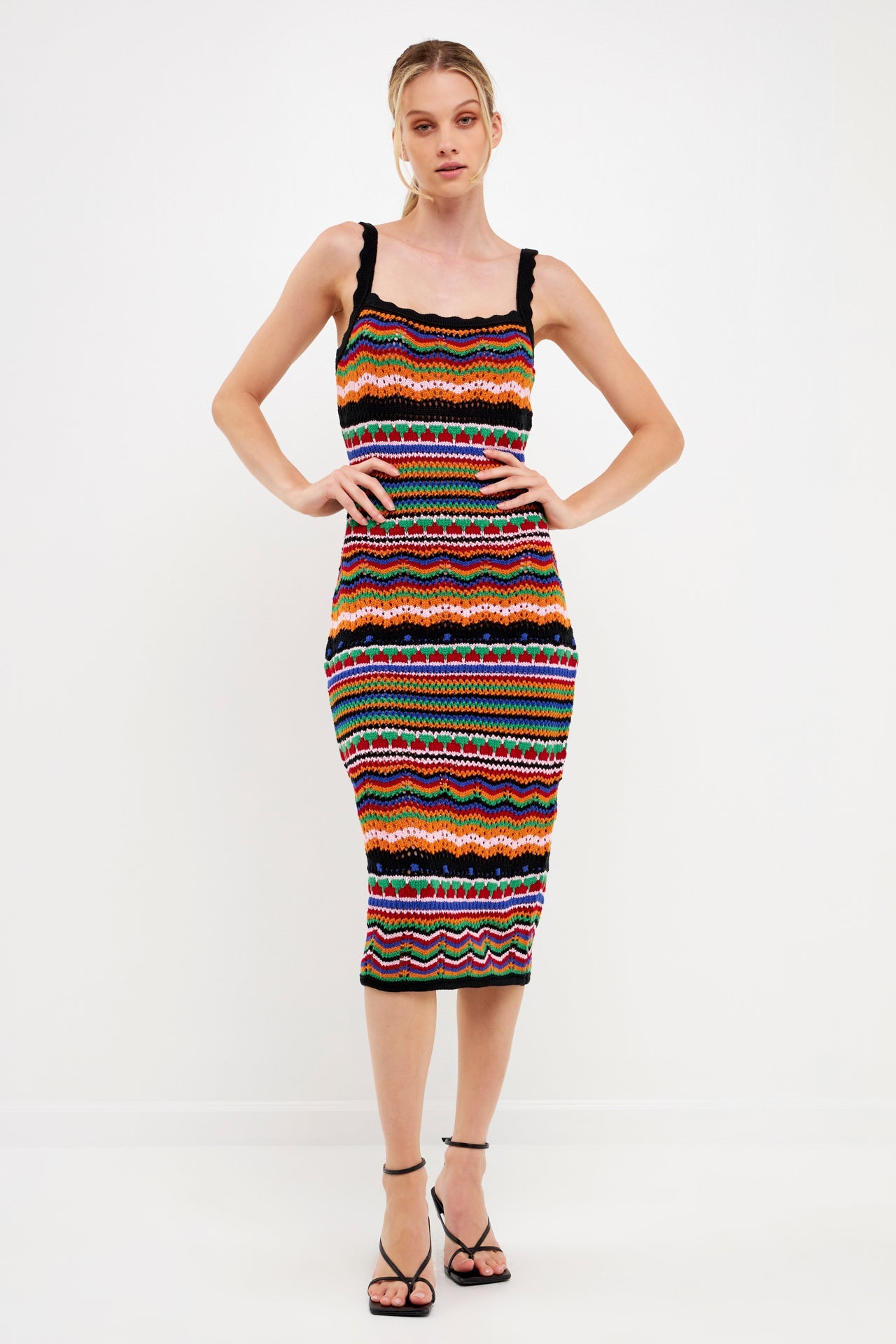 Crochet Multi Color Maxi Dress Multi / XS