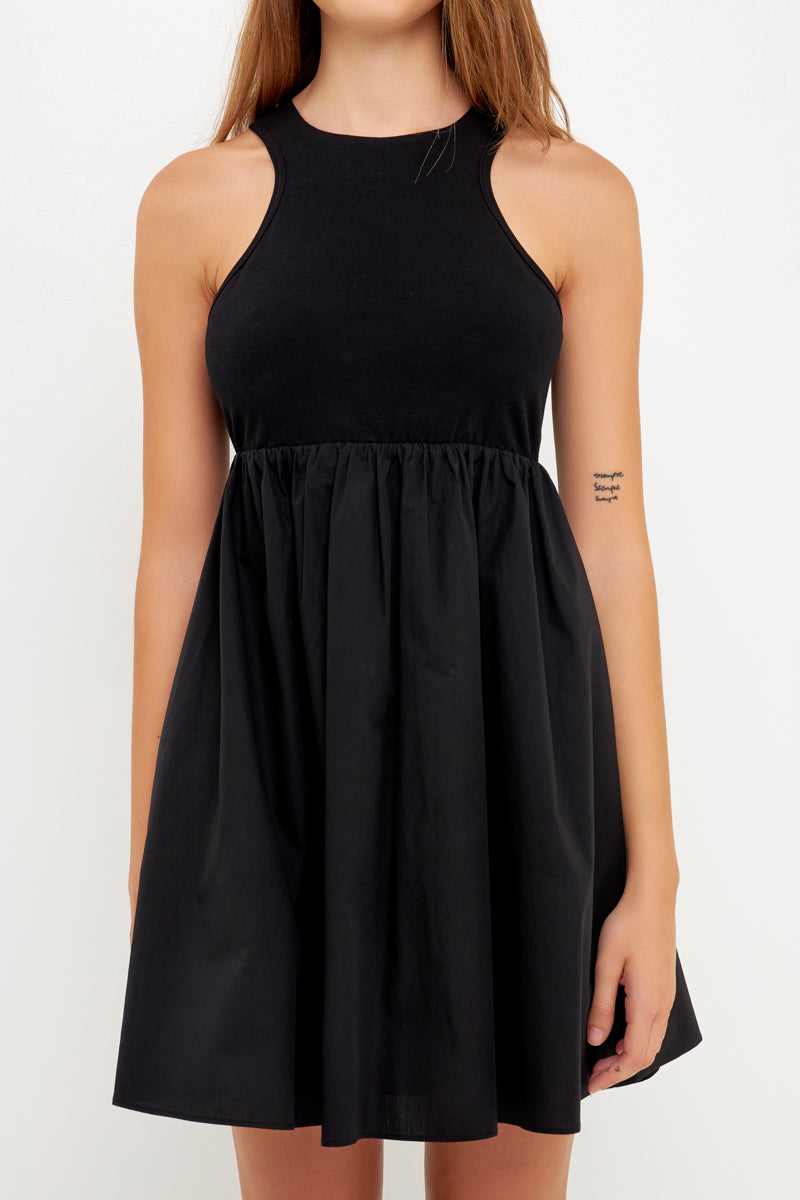 GREY LAB - Mixed Media Racerback Voluminous Mini - DRESSES available at Objectrare