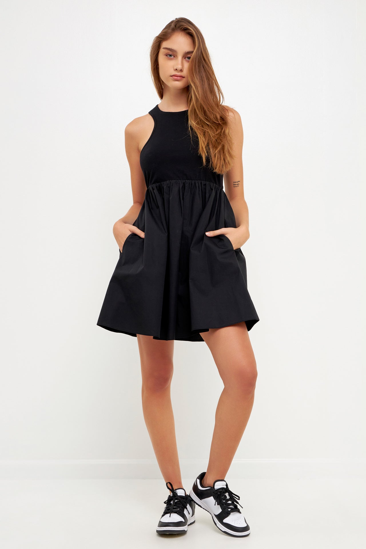 GREY LAB - Mixed Media Racerback Voluminous Mini - DRESSES available at Objectrare
