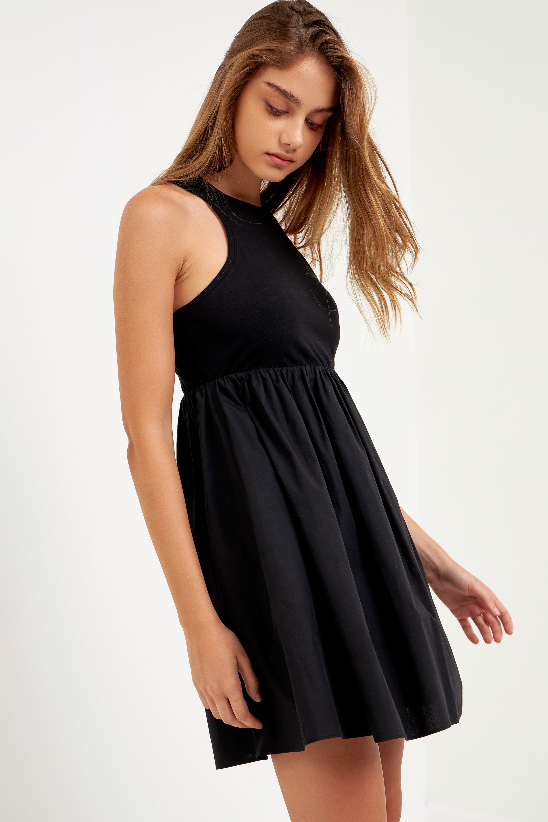 GREY LAB - Mixed Media Racerback Voluminous Mini - DRESSES available at Objectrare