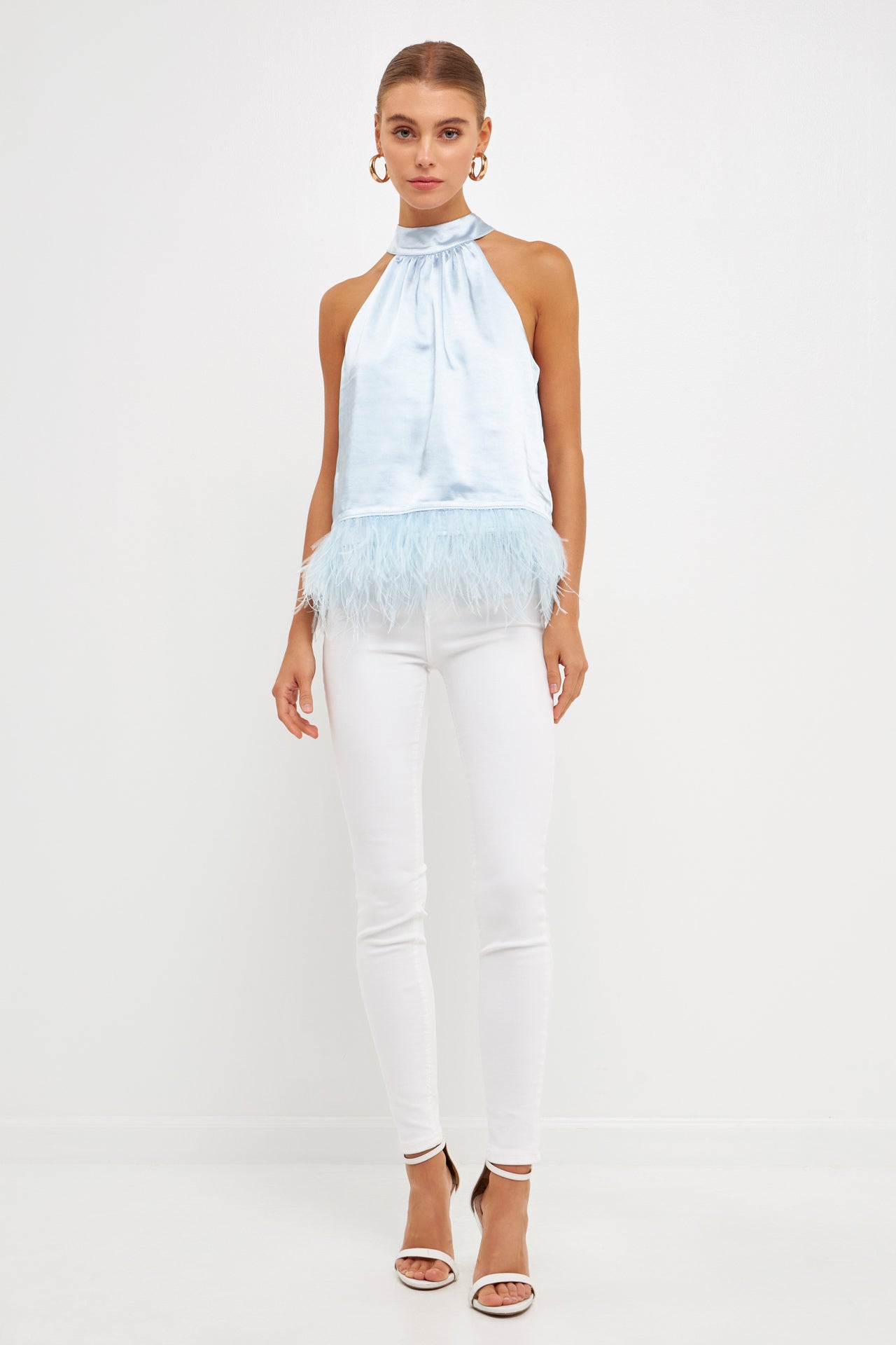 ENDLESS ROSE - Feather Trim Top - TOPS available at Objectrare