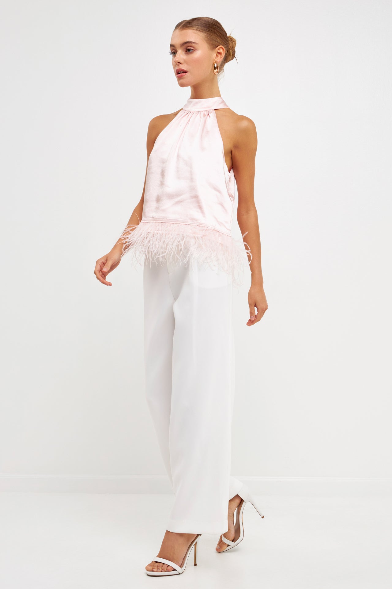 ENDLESS ROSE - Feather Trim Top - TOPS available at Objectrare