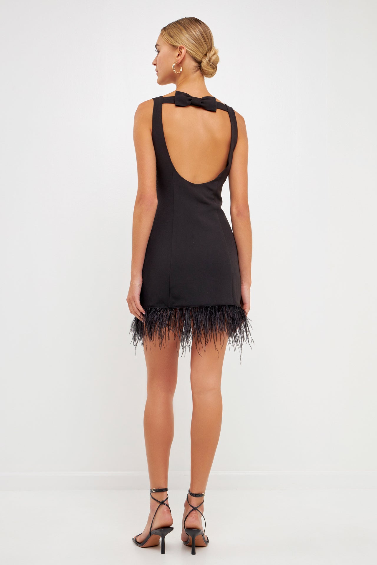ENDLESS ROSE - Feather Trim Mini Dress - DRESSES available at Objectrare