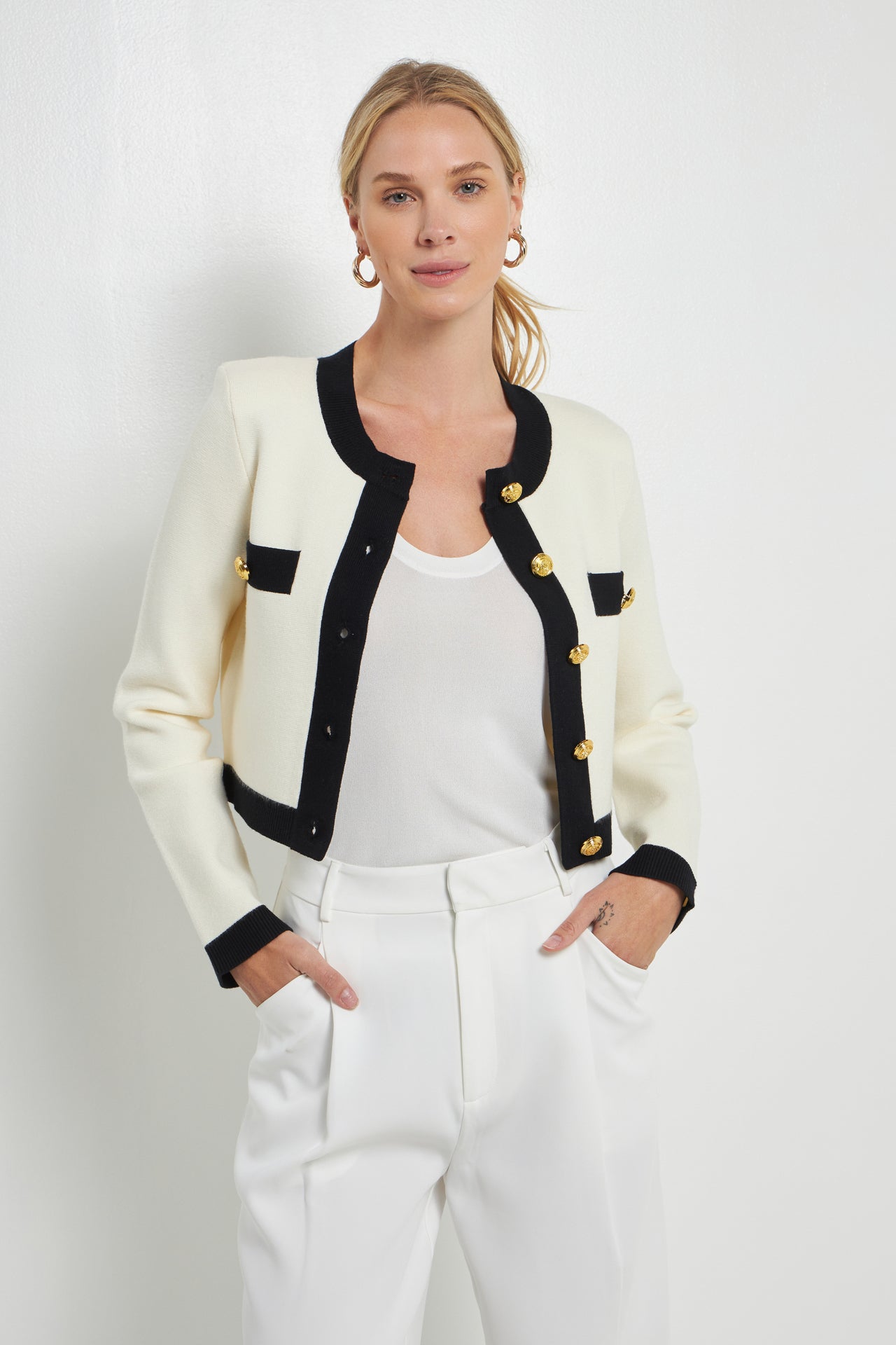 ENDLESS ROSE - Cropped Button-Up Cardigan - SWEATERS & KNITS available at Objectrare