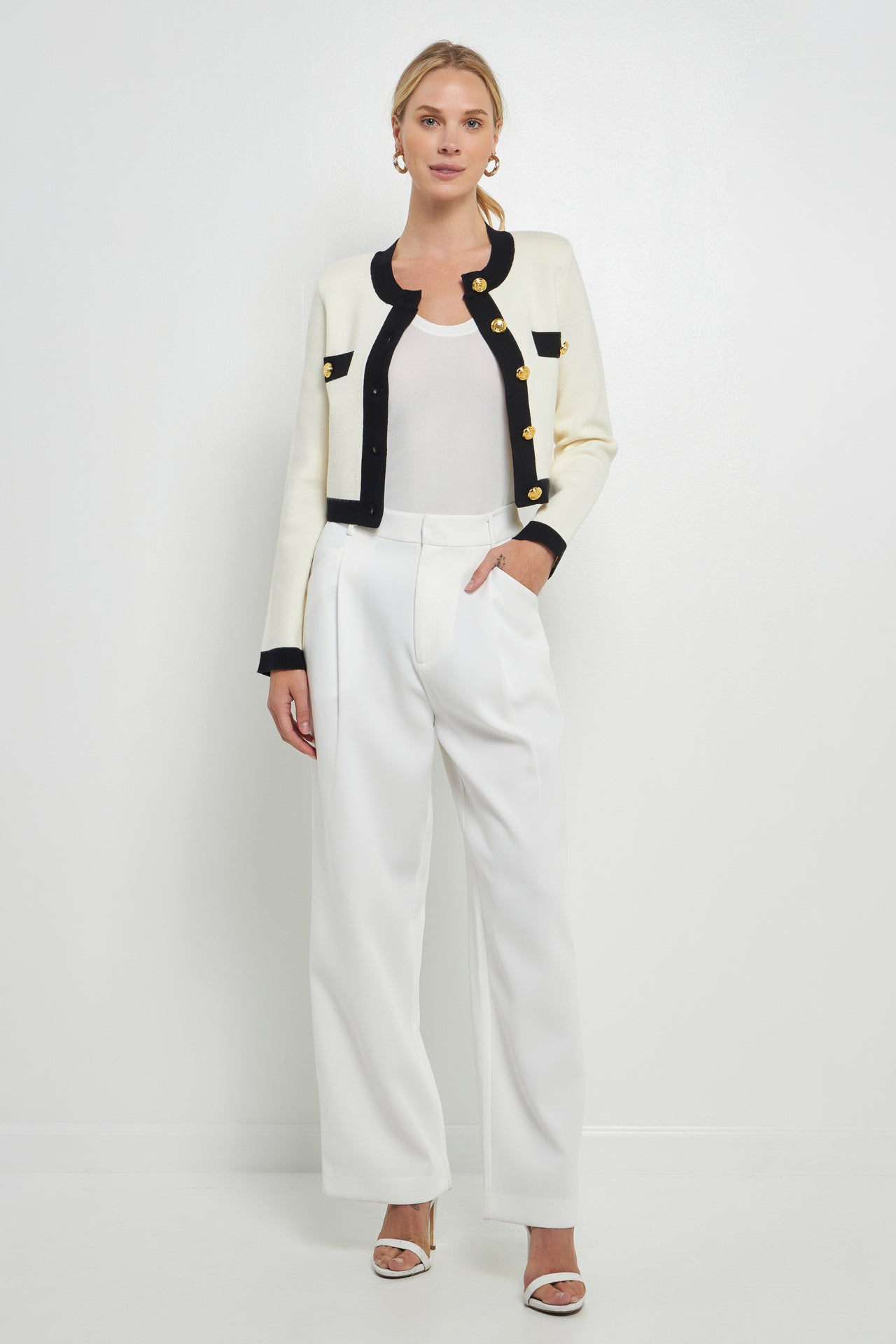 ENDLESS ROSE - Cropped Button-Up Cardigan - SWEATERS & KNITS available at Objectrare