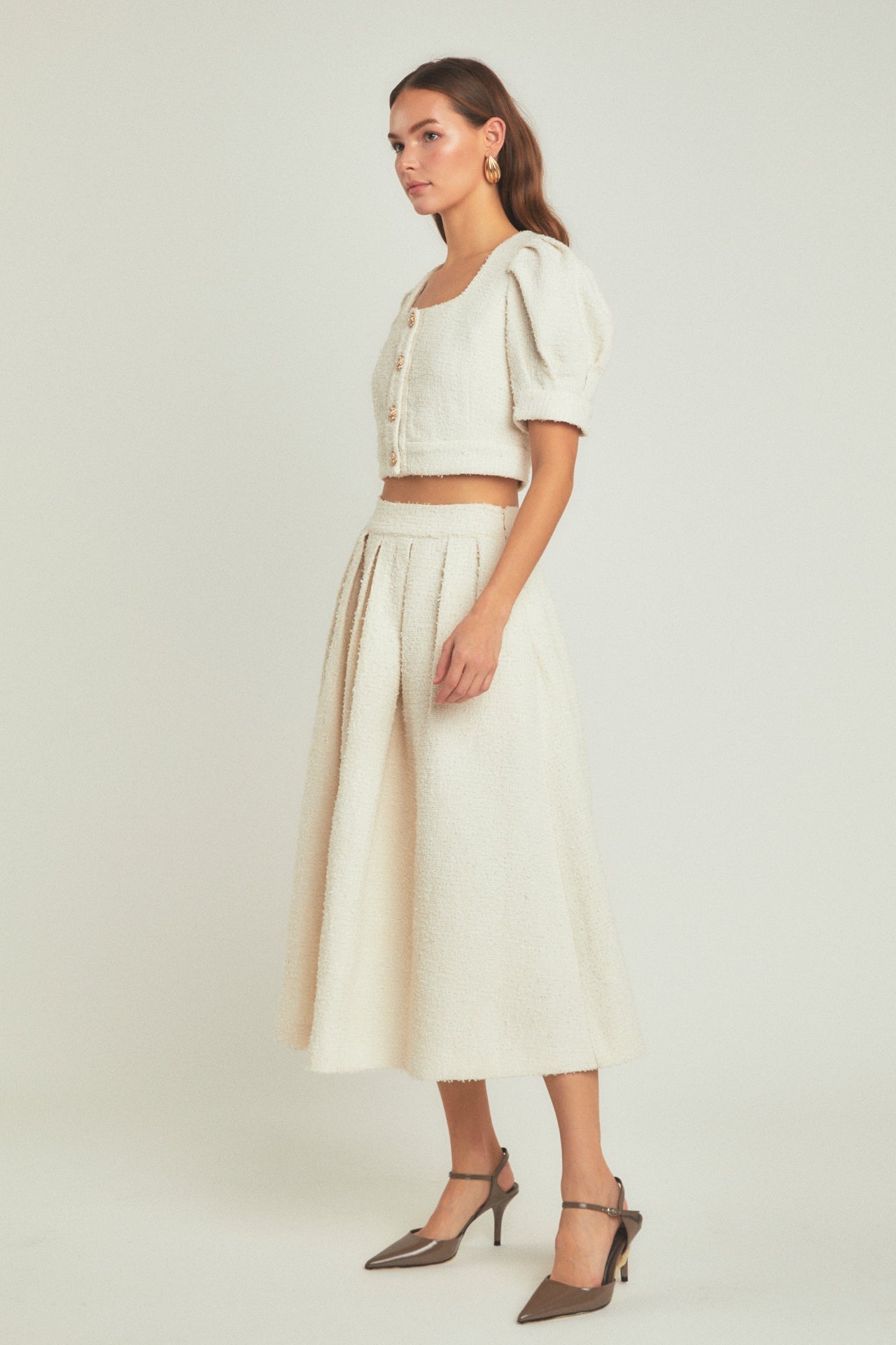 ENDLESS ROSE - Premium Tweed Maxi Skirt - SKIRTS available at Objectrare