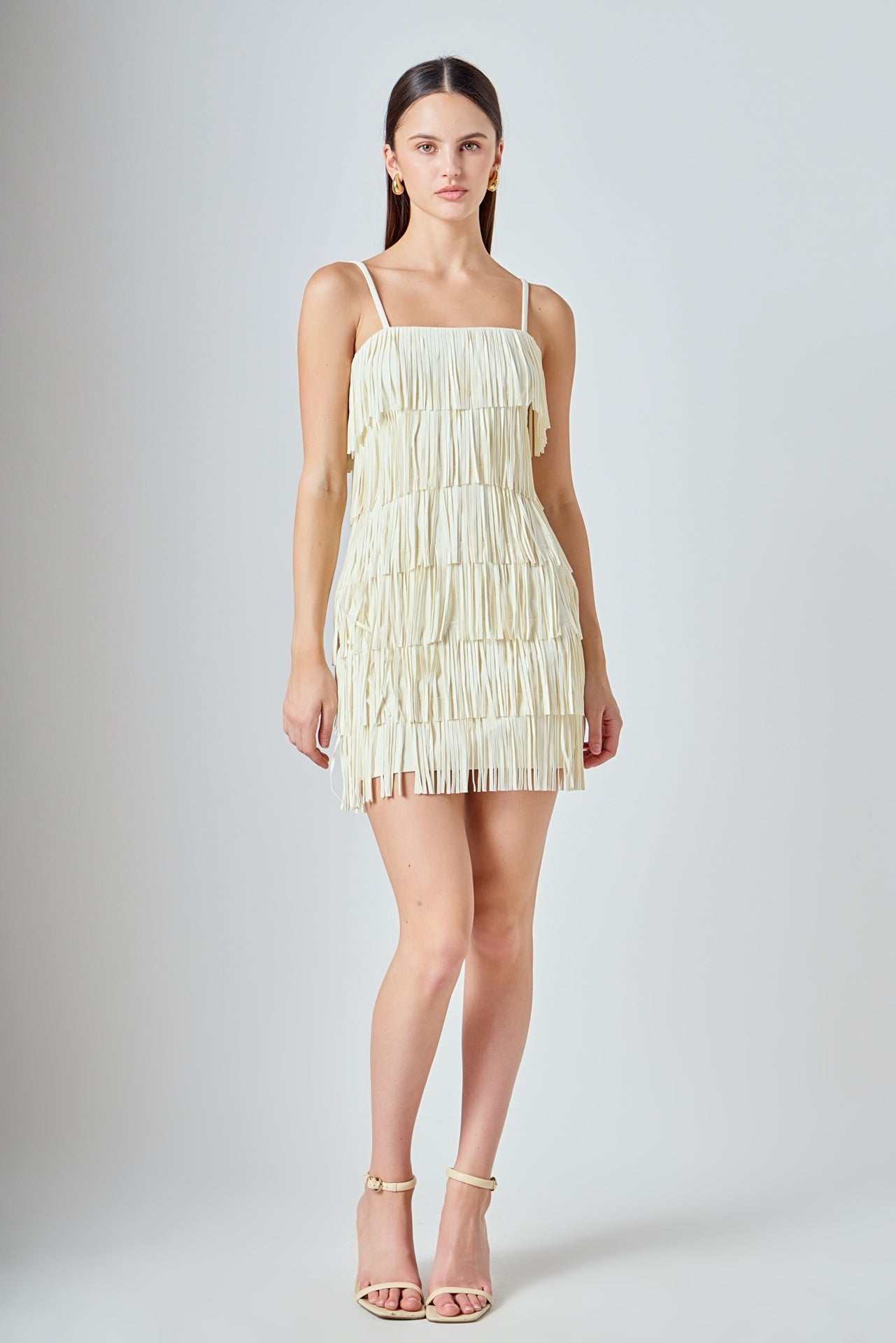 Faux Suede Fringe Mini Dress