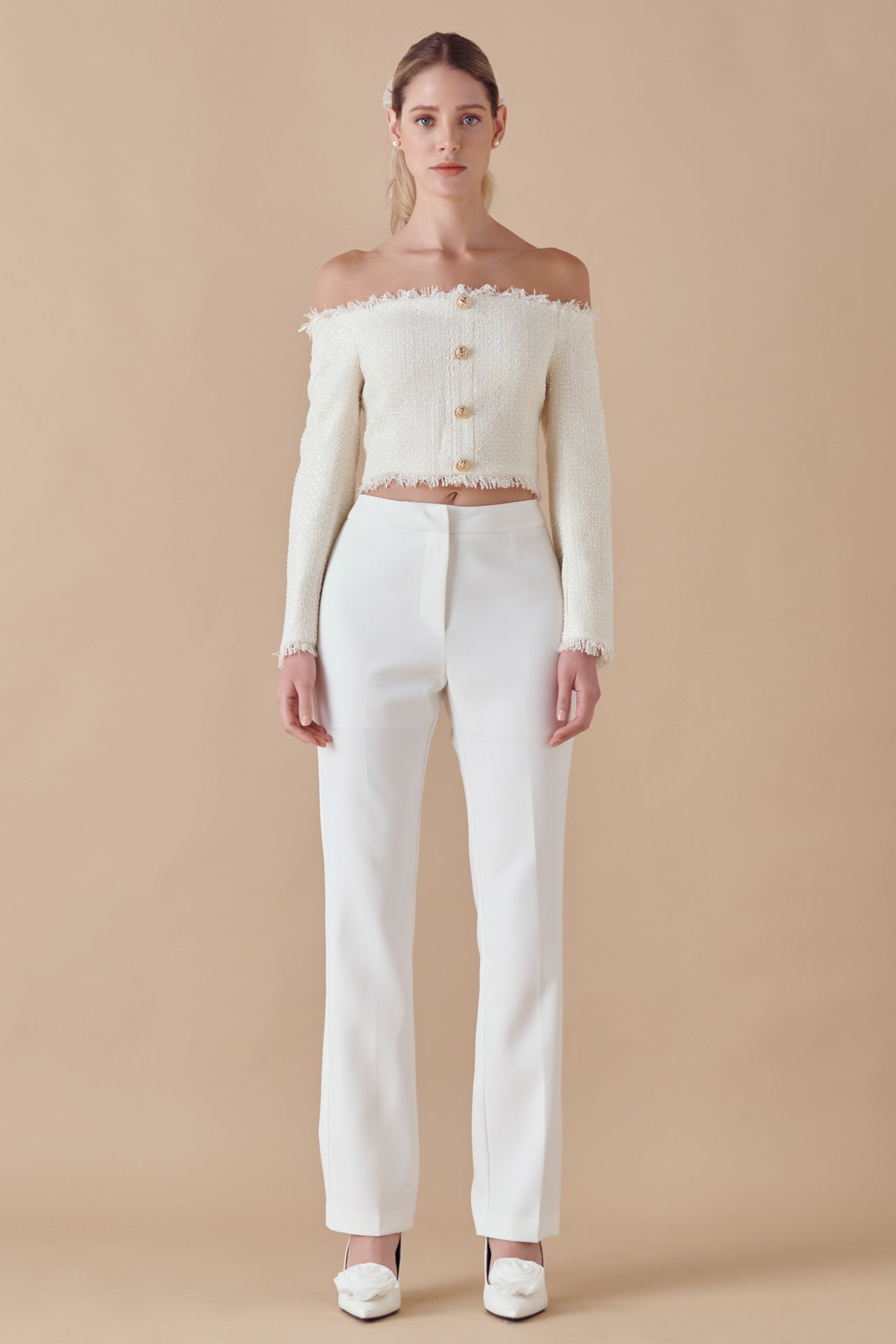 ENDLESS ROSE - Off-The-Shoulder Long Sleeve Top - TOPS available at Objectrare