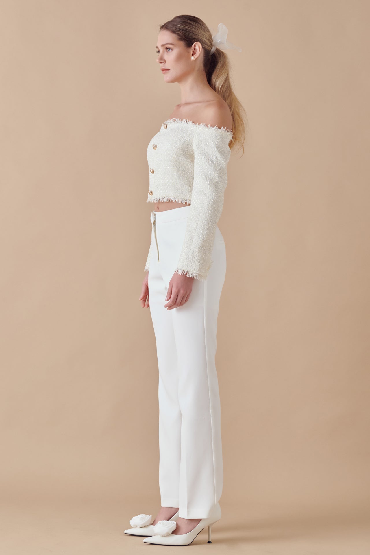 ENDLESS ROSE - Off-The-Shoulder Long Sleeve Top - TOPS available at Objectrare
