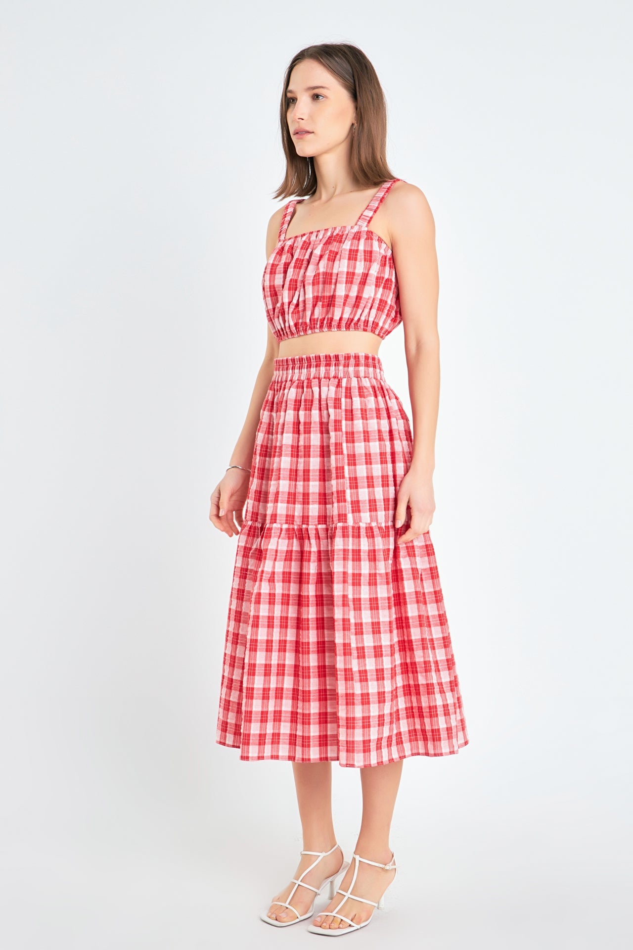 ENGLISH FACTORY - Gingham Midi Skirt - SKIRTS available at Objectrare