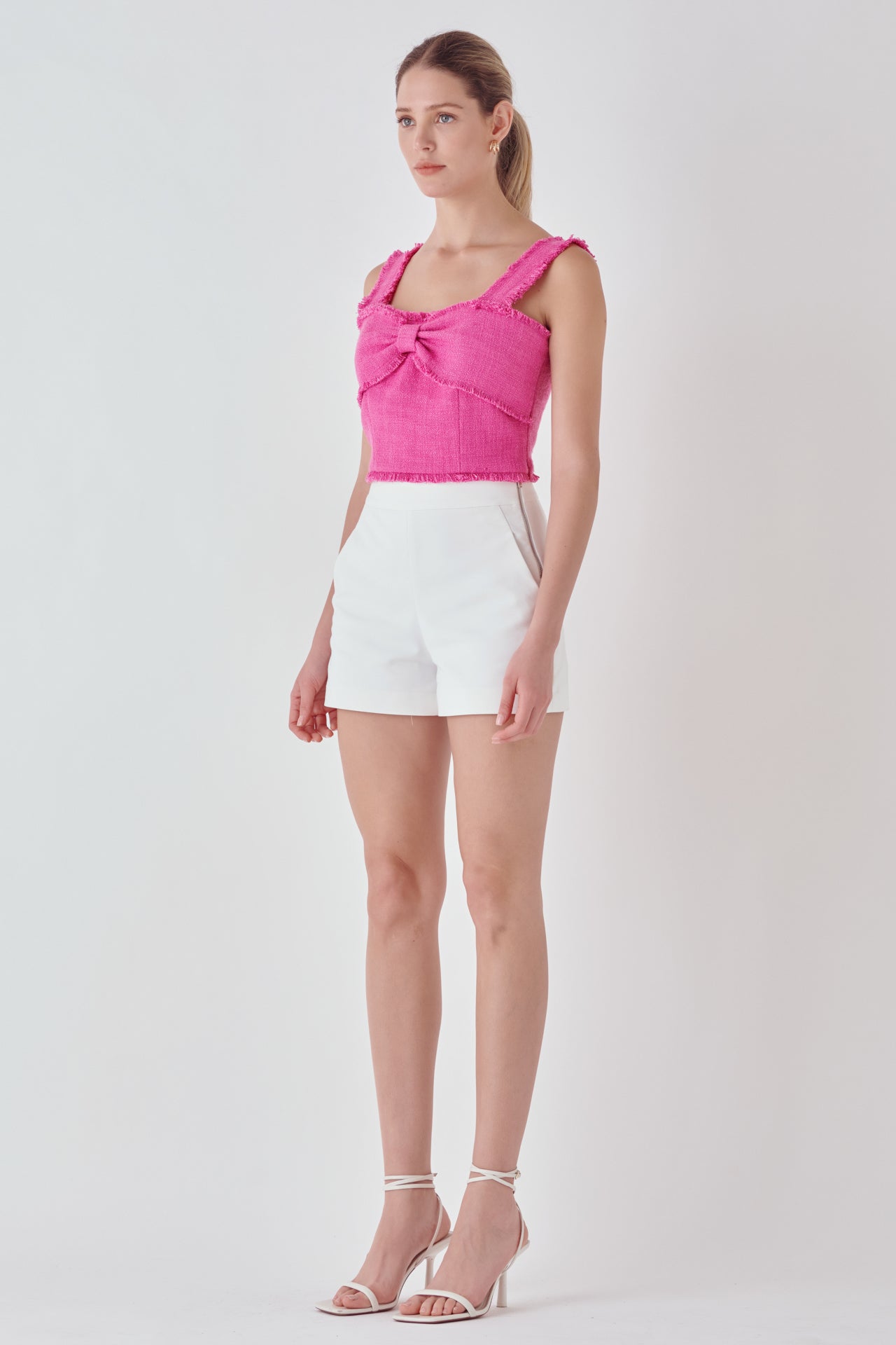 ENDLESS ROSE - Tweed Bow Tie Top - TOPS available at Objectrare