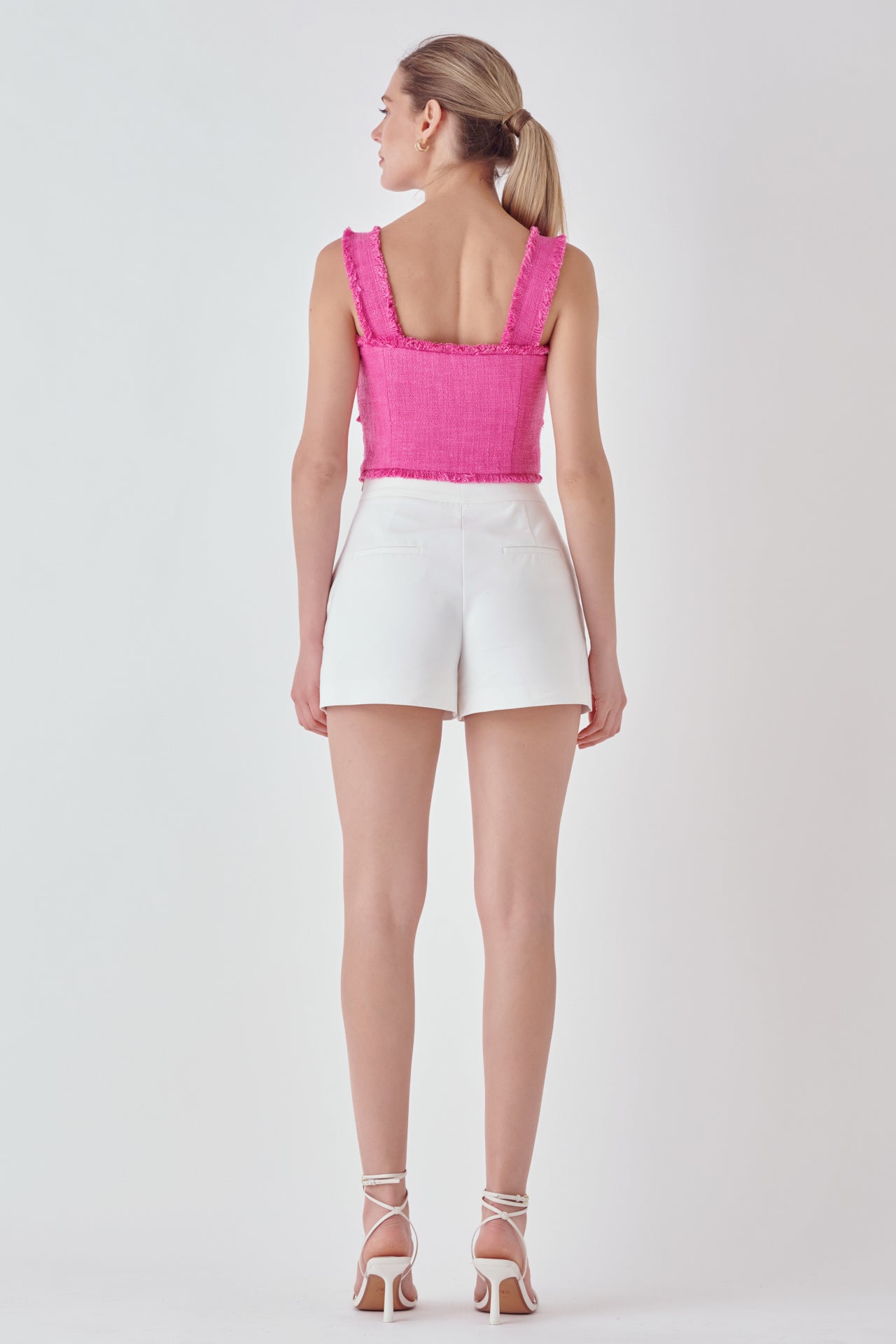 ENDLESS ROSE - Tweed Bow Tie Top - TOPS available at Objectrare