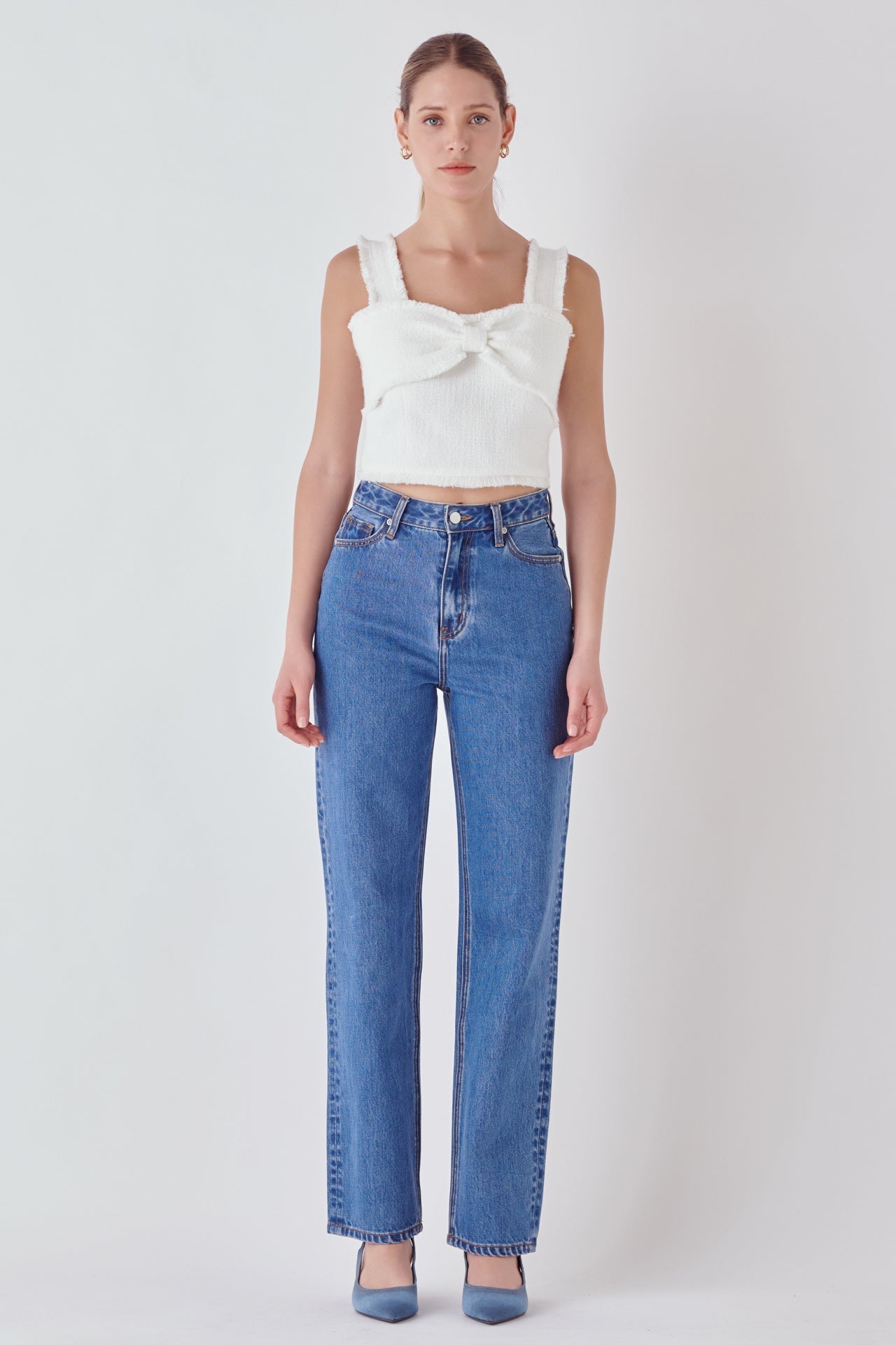 ENDLESS ROSE - Tweed Bow Tie Top - TOPS available at Objectrare