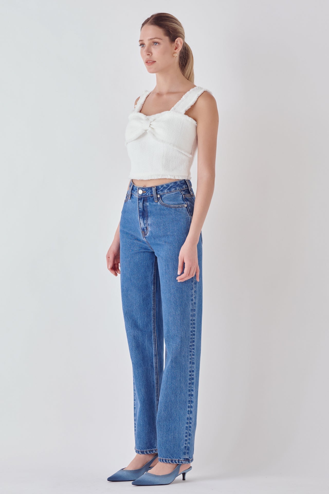 ENDLESS ROSE - Tweed Bow Tie Top - TOPS available at Objectrare