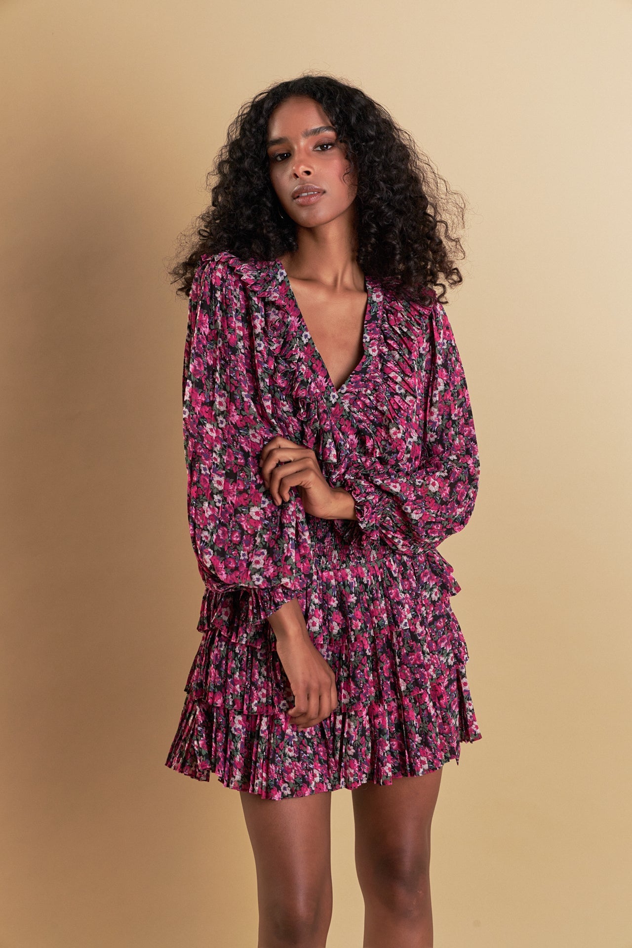 ENDLESS ROSE - Chiffon Floral Printed Mini Skirt - SKIRTS available at Objectrare