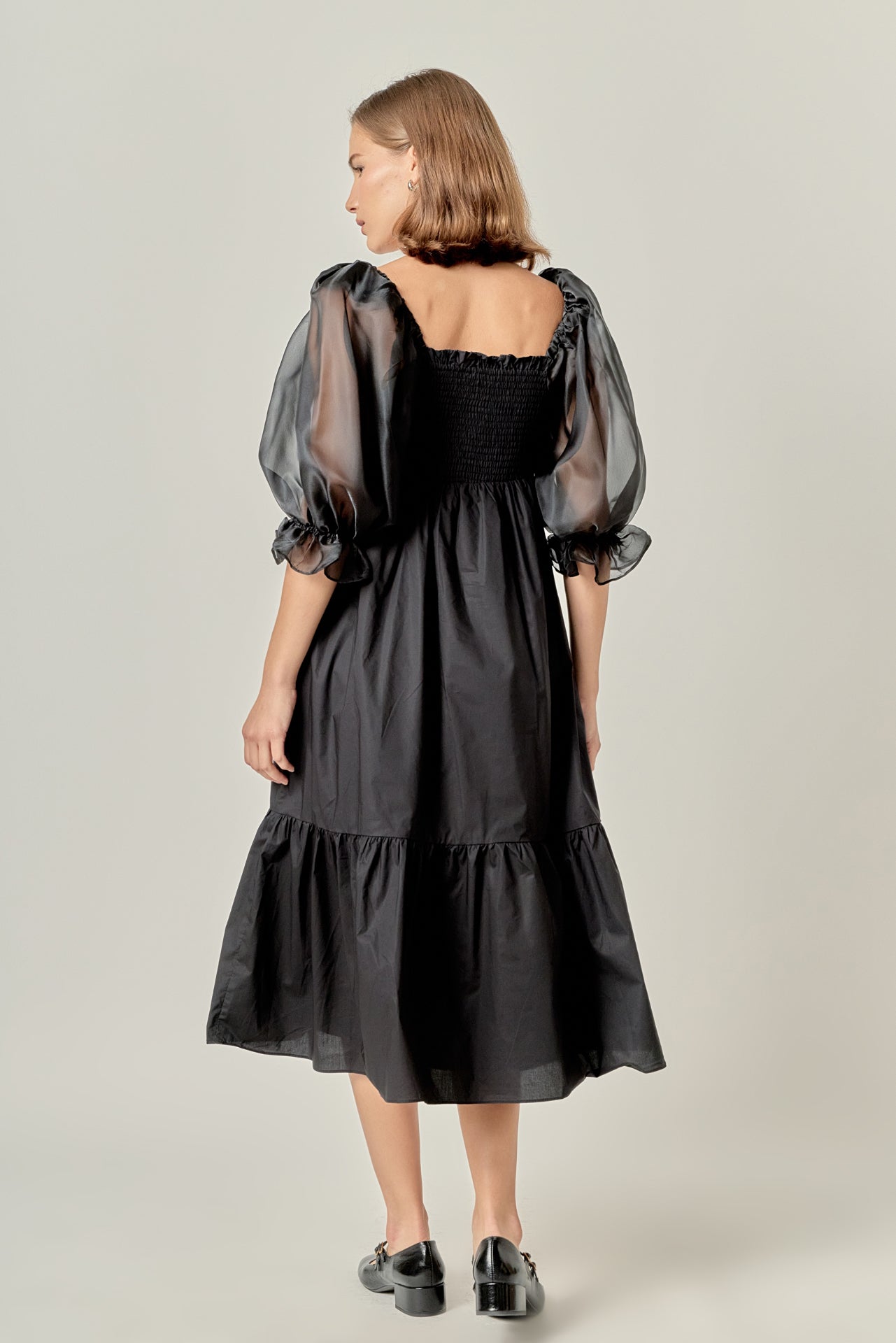 ENGLISH FACTORY - Mixed Media Square Neck Maxi Dress - DRESSES available at Objectrare