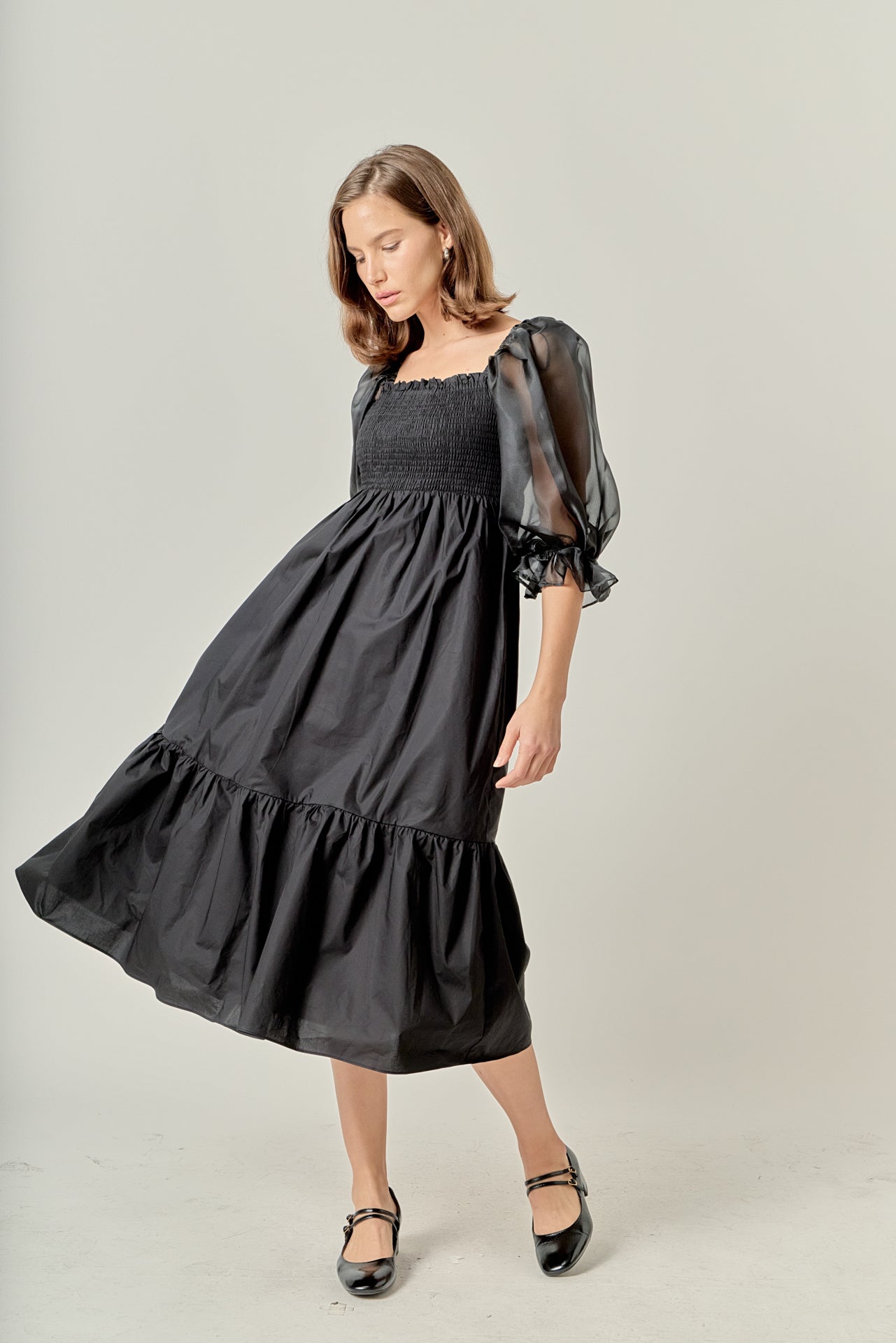 ENGLISH FACTORY - Mixed Media Square Neck Maxi Dress - DRESSES available at Objectrare