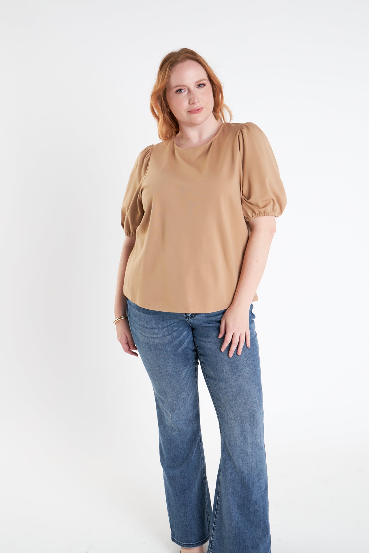 ENGLISH FACTORY - Plus Size Puff Sleeve Top - TOPS available at Objectrare