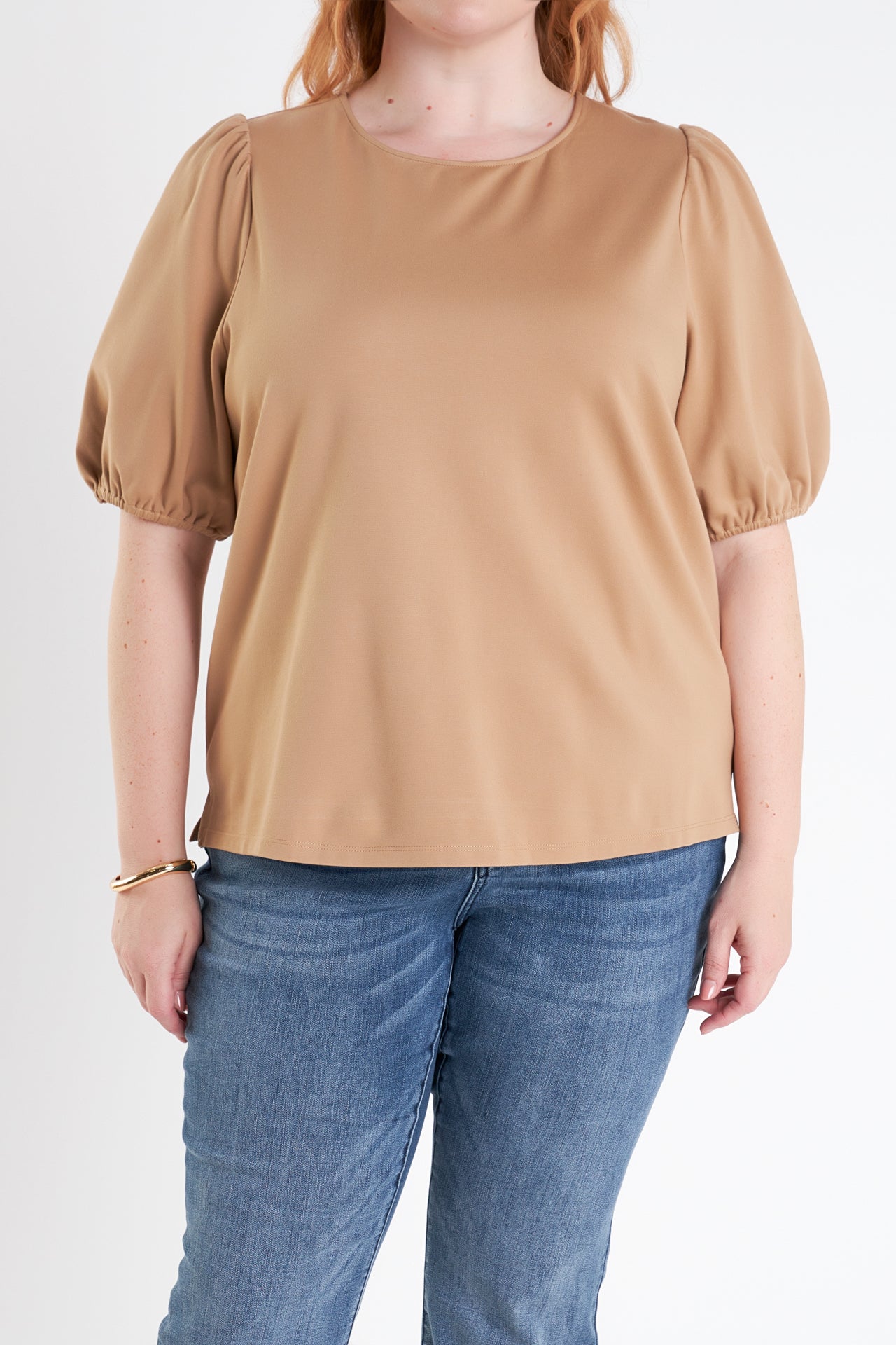 ENGLISH FACTORY - Plus Size Puff Sleeve Top - TOPS available at Objectrare