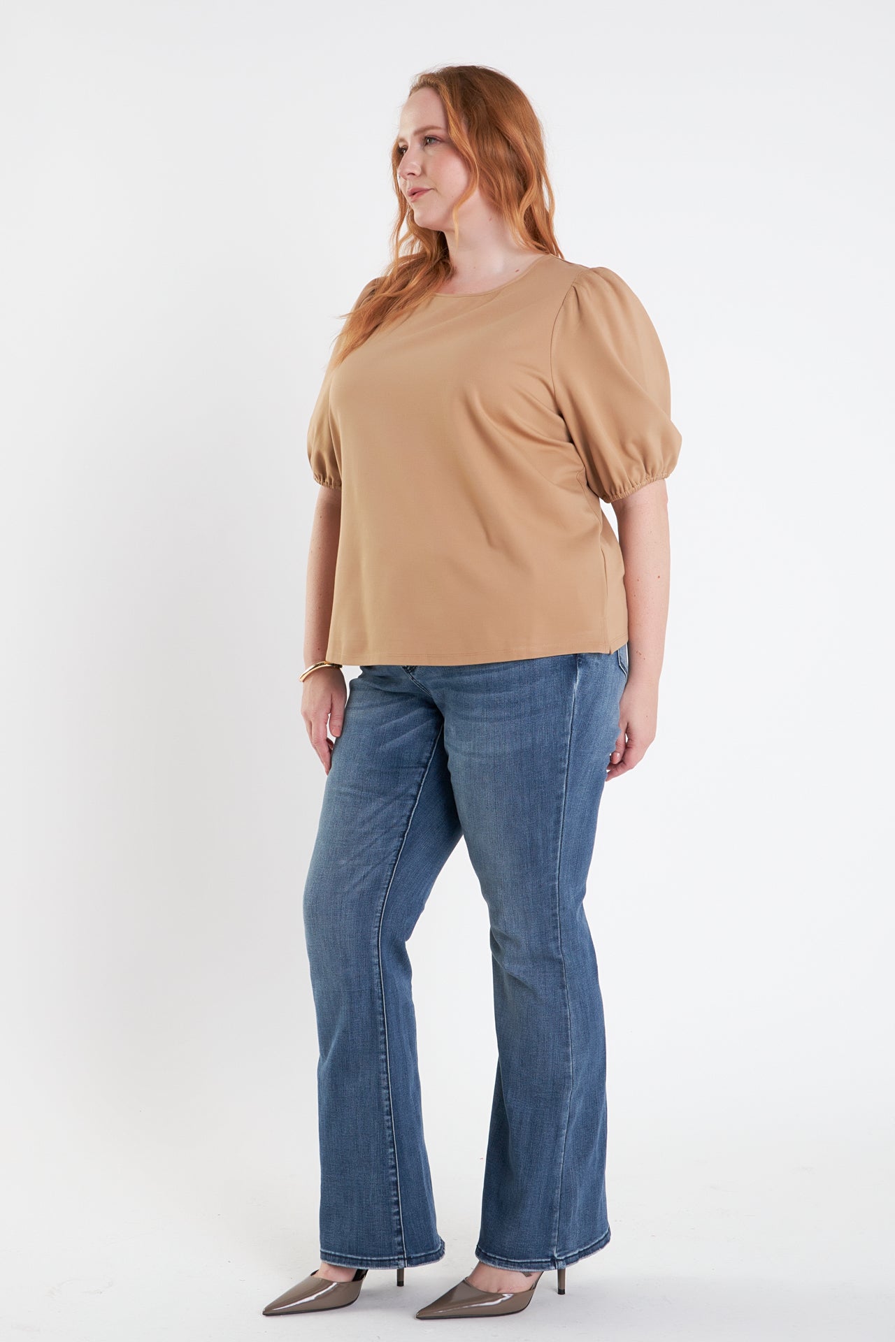 ENGLISH FACTORY - Plus Size Puff Sleeve Top - TOPS available at Objectrare