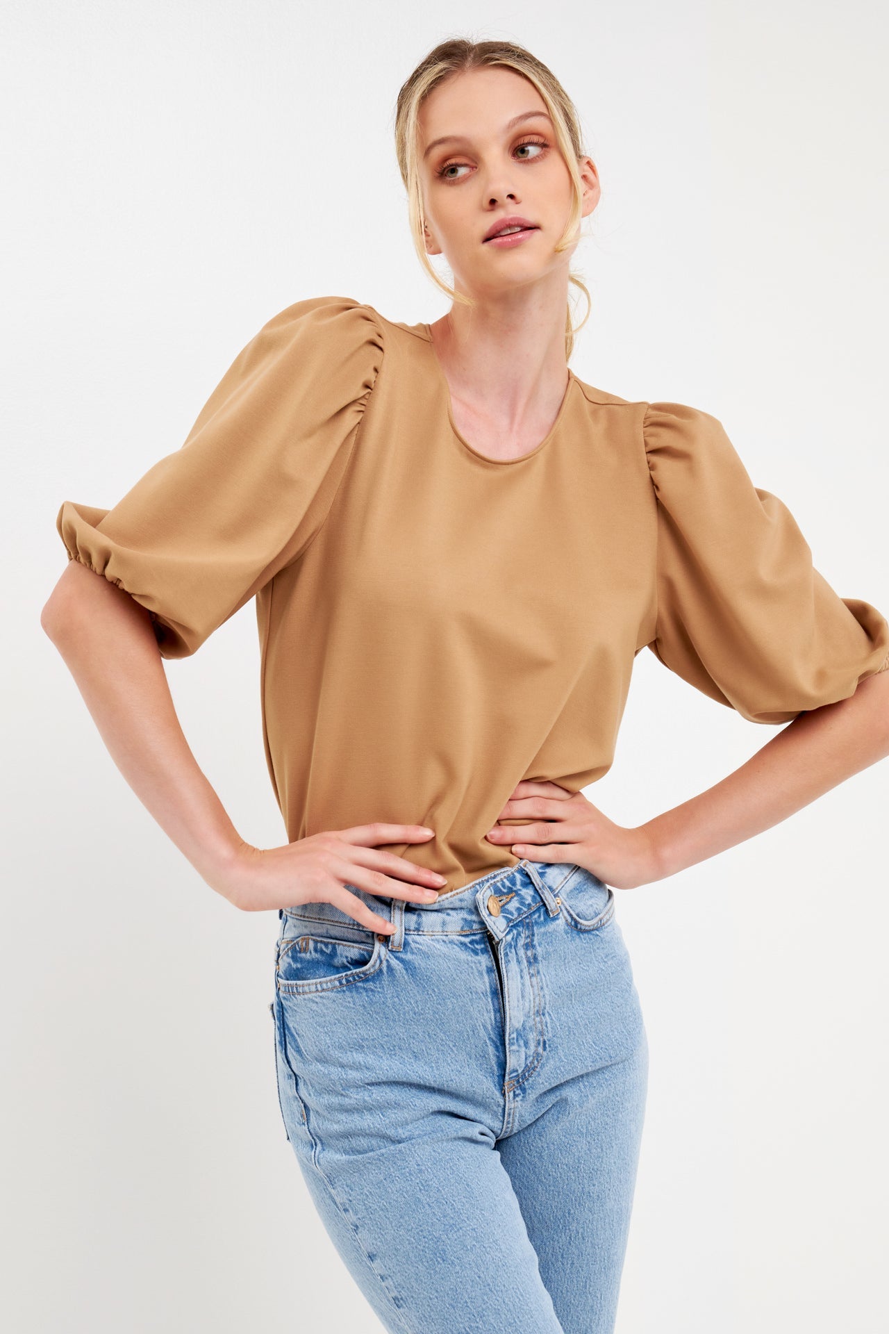ENGLISH FACTORY - Puff Sleeve Ponte Top - TOPS available at Objectrare