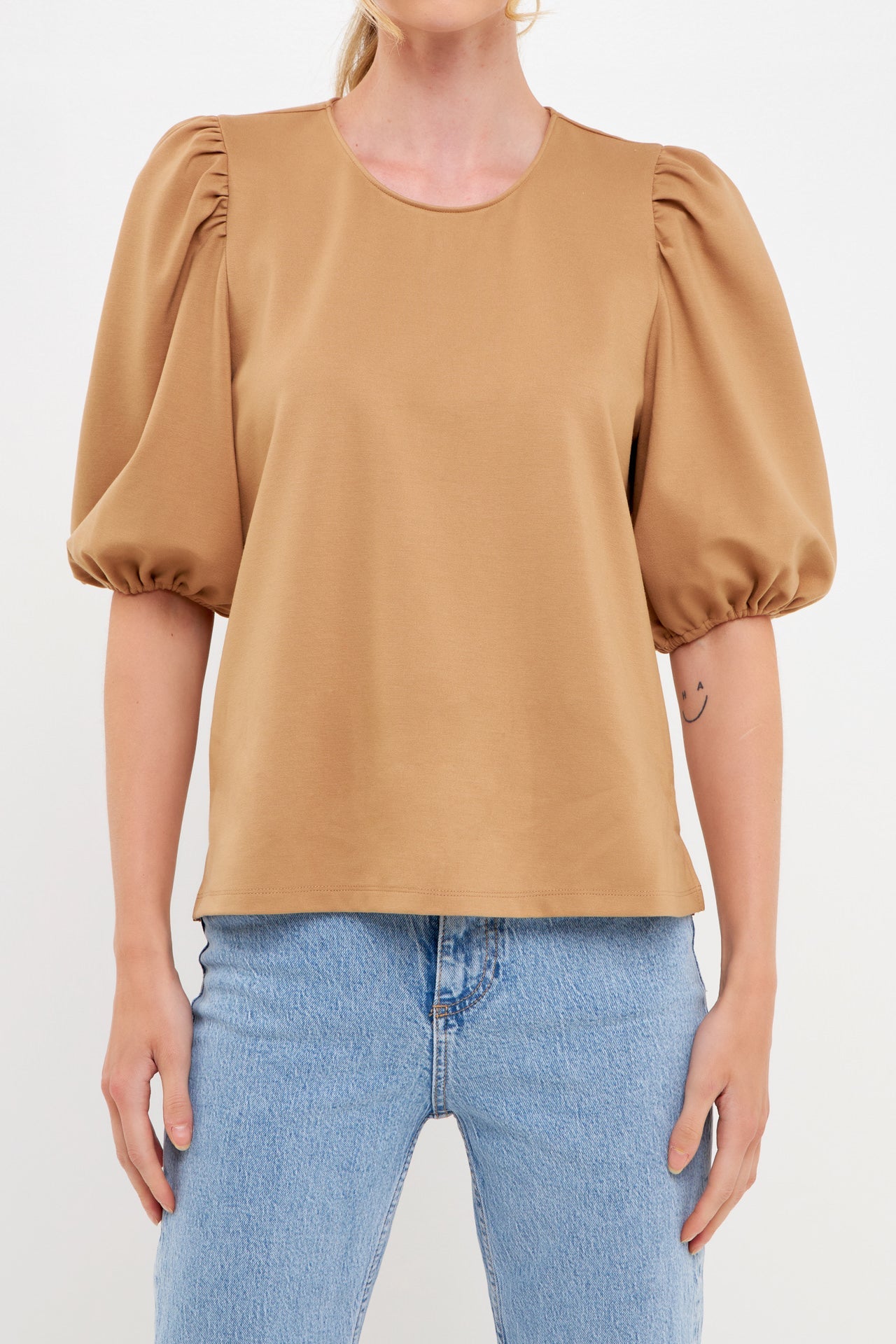 ENGLISH FACTORY - Puff Sleeve Ponte Top - TOPS available at Objectrare