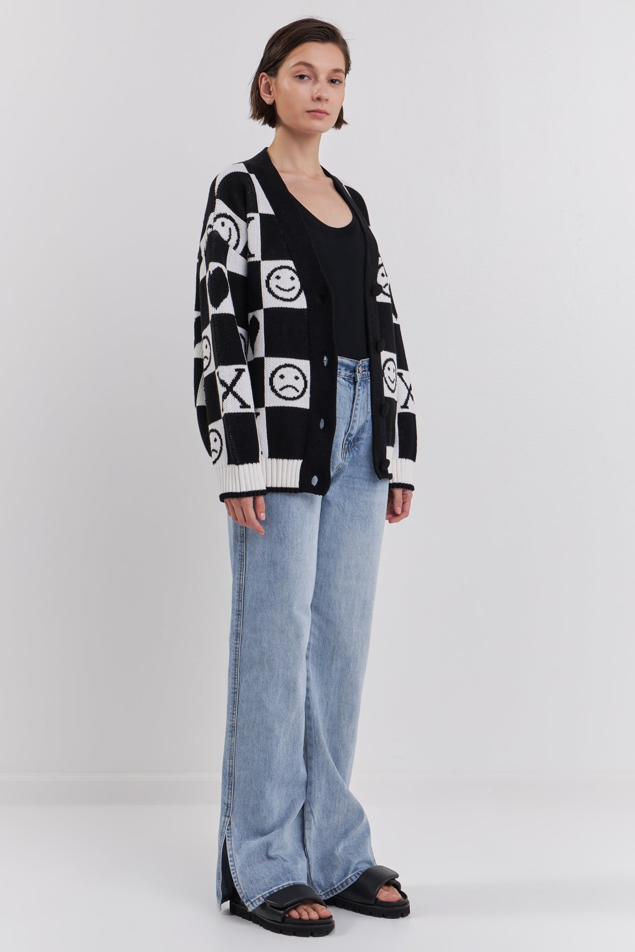 GREY LAB - XOXO Smiley Face Cardigan - CARDIGANS available at Objectrare