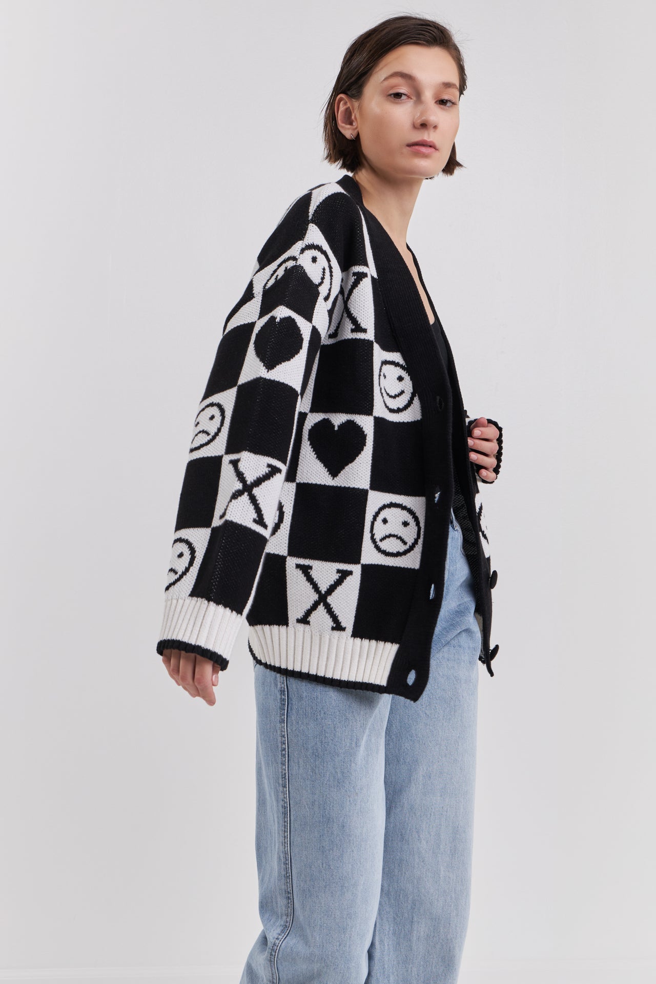 GREY LAB - XOXO Smiley Face Cardigan - CARDIGANS available at Objectrare