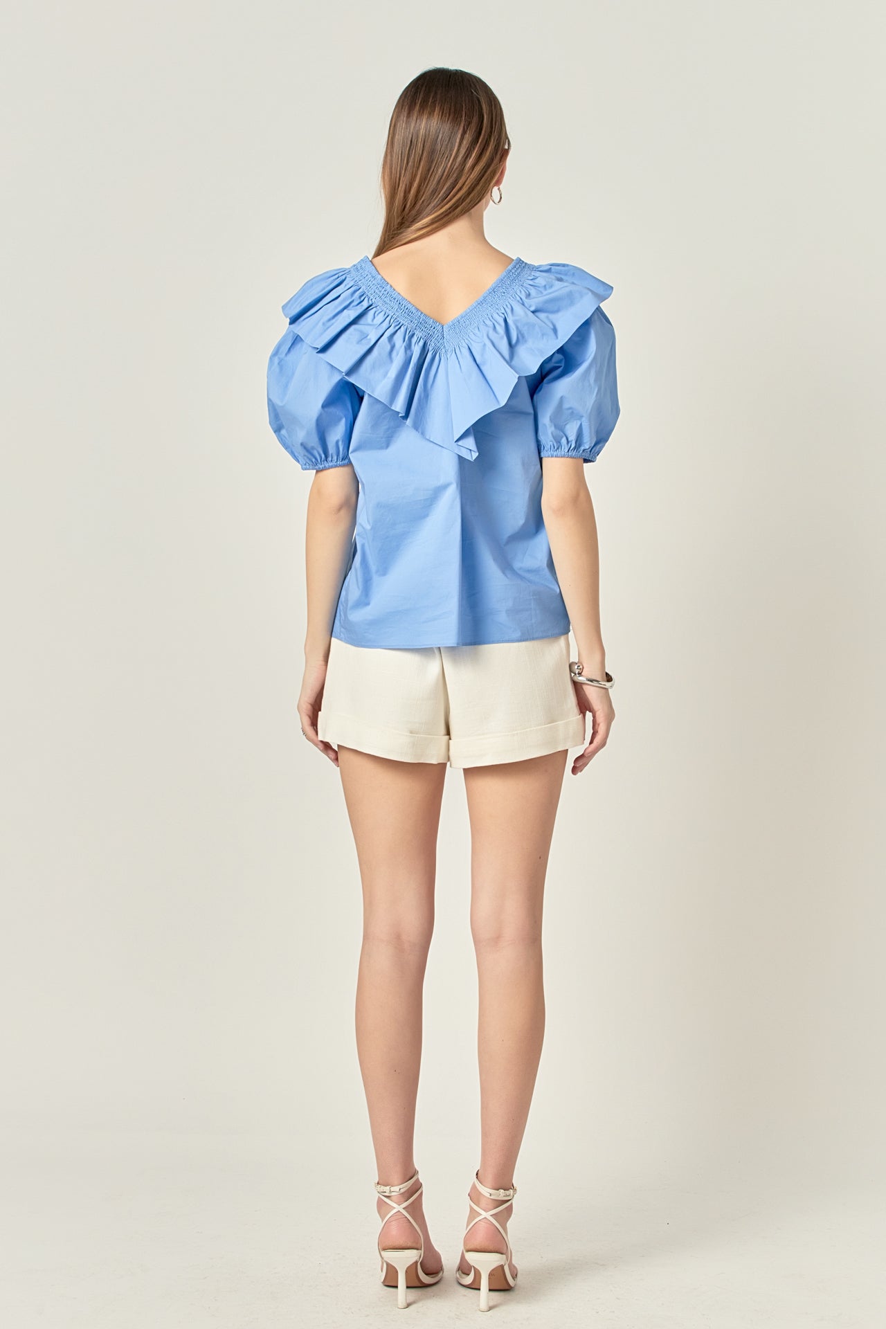 ENGLISH FACTORY - Ruffle Puff Sleeve Top - TOPS available at Objectrare