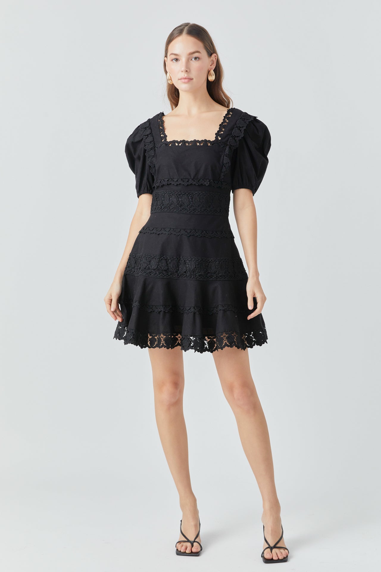 ENDLESS ROSE - Lace Fit-and-Flare Mini Dress - DRESSES available at Objectrare