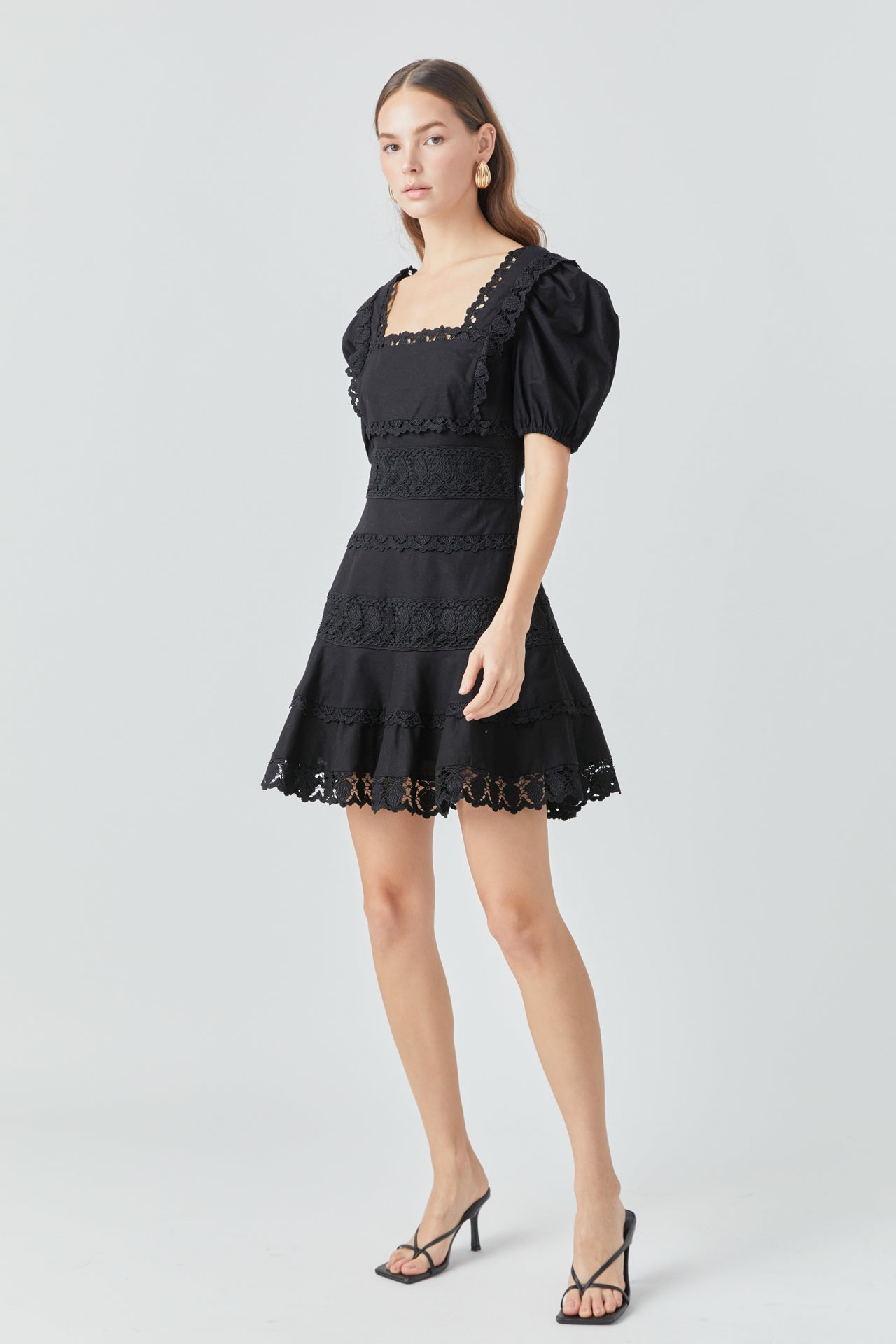 ENDLESS ROSE - Lace Fit-and-Flare Mini Dress - DRESSES available at Objectrare