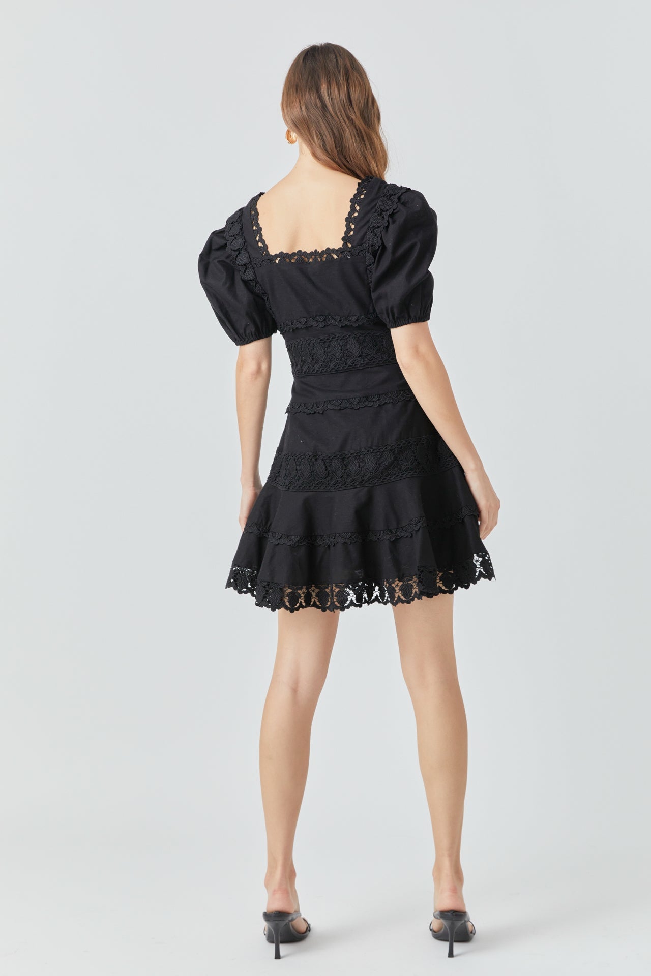 ENDLESS ROSE - Lace Fit-and-Flare Mini Dress - DRESSES available at Objectrare