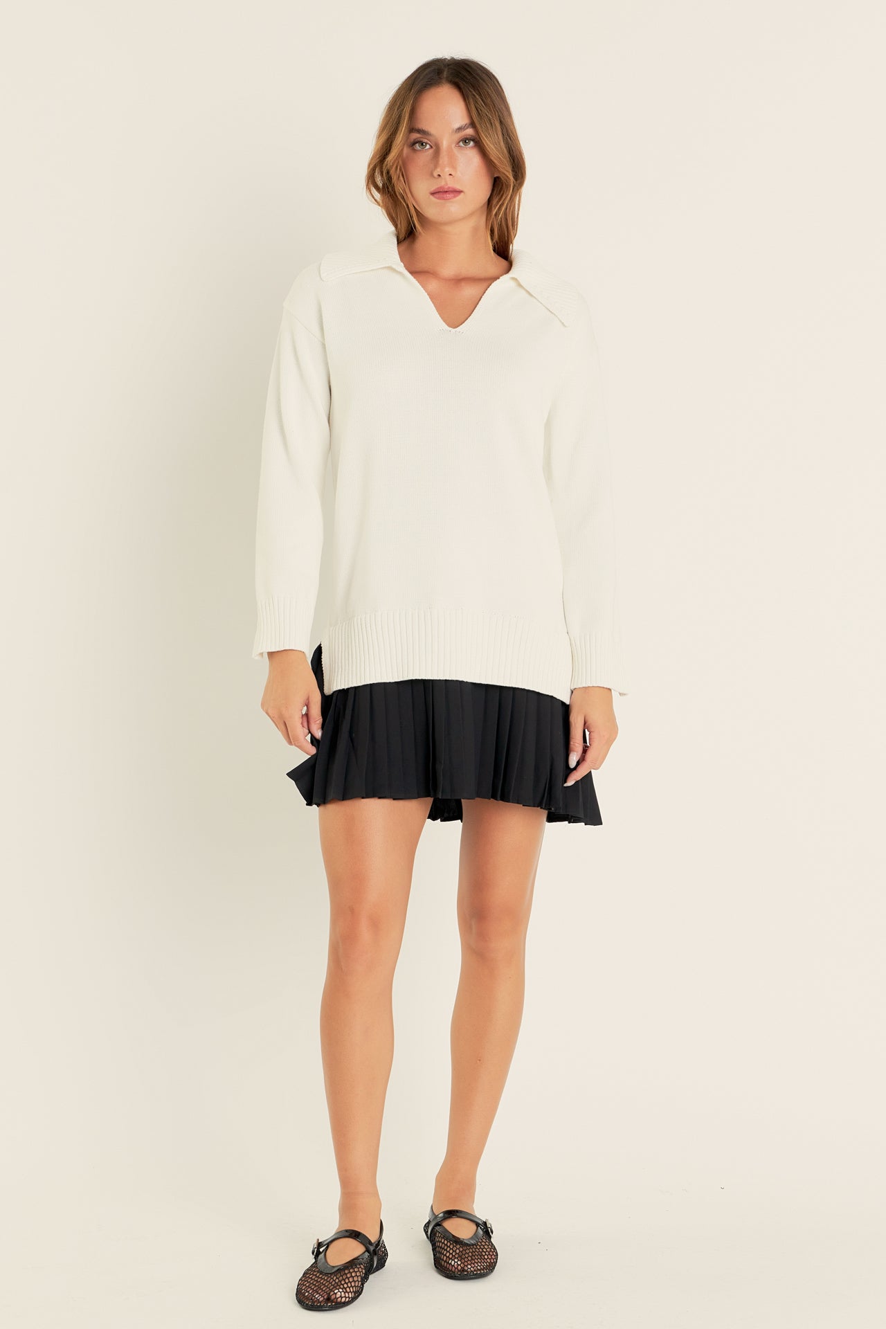 ENGLISH FACTORY - Mixed Media Pleated Mini Dress - DRESSES available at Objectrare