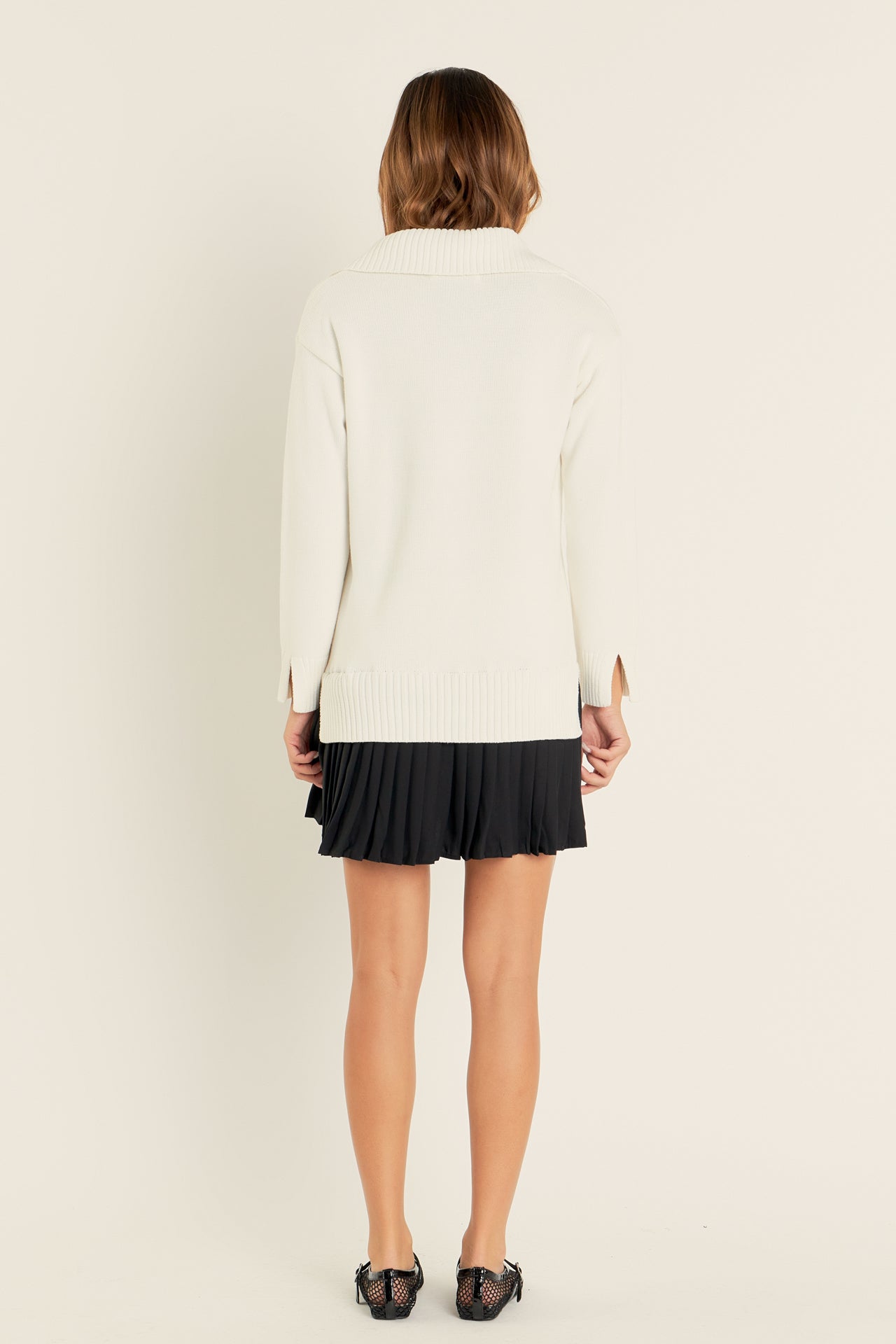 ENGLISH FACTORY - Mixed Media Pleated Mini Dress - DRESSES available at Objectrare