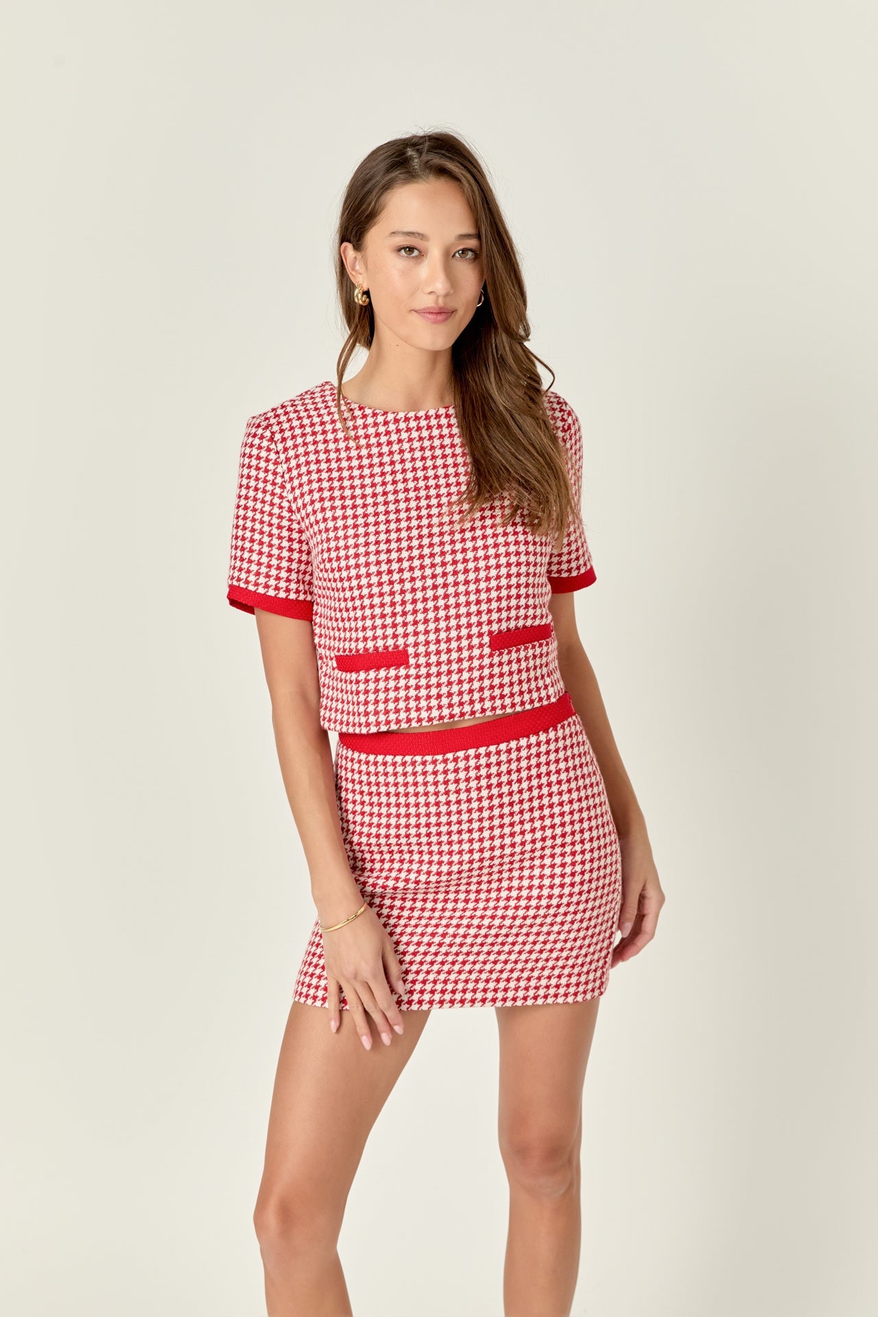ENGLISH FACTORY - Hounds tooth Mini Skirt - SKIRTS available at Objectrare