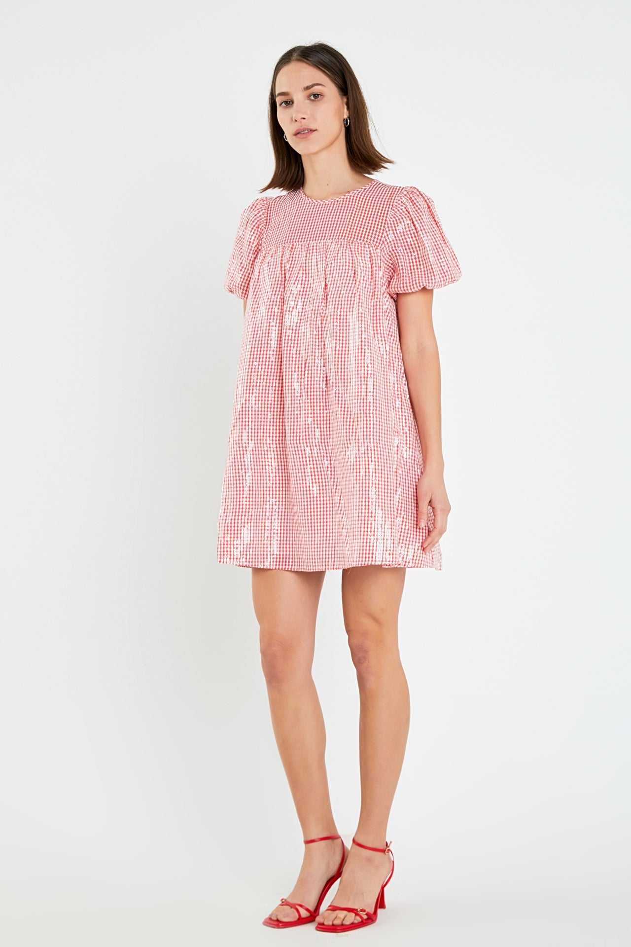 ENGLISH FACTORY - Check Sequins Mini Dress - DRESSES available at Objectrare