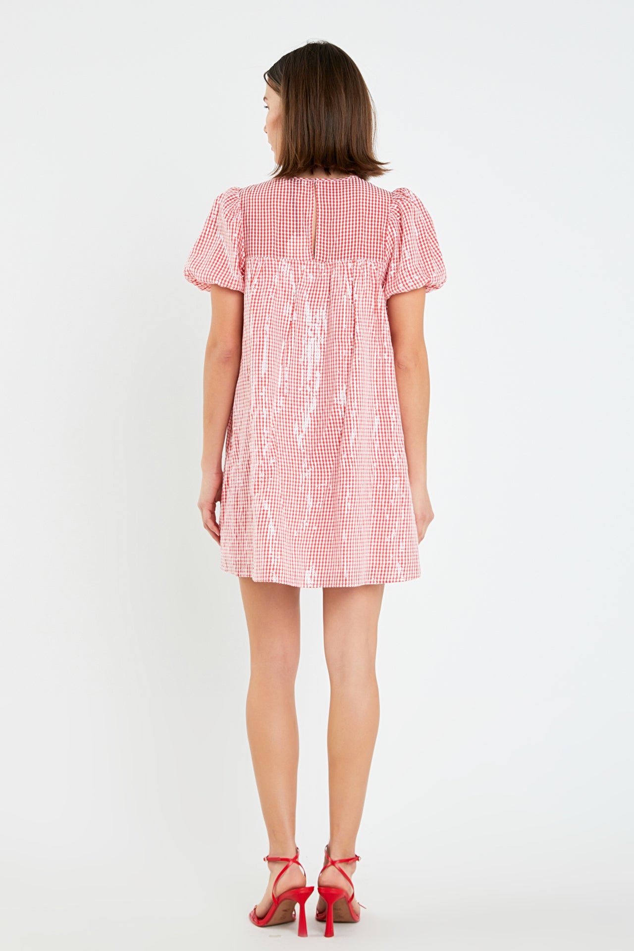 ENGLISH FACTORY - Puff Sleeve Sequin Mini Dress - DRESSES available at Objectrare