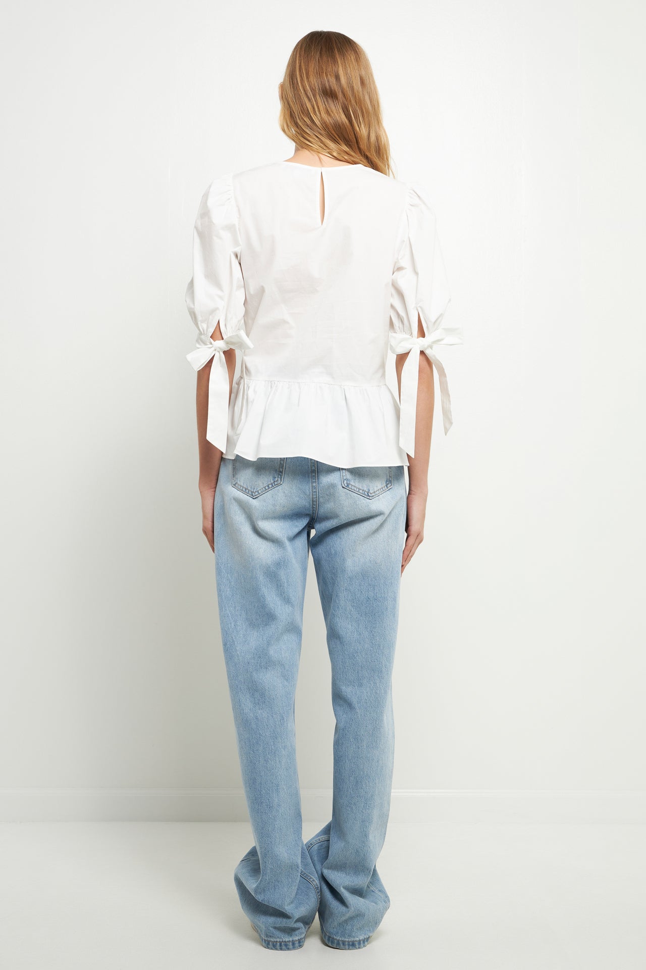 ENGLISH FACTORY - Puff Short Sleeve Peplum Top - TOPS available at Objectrare