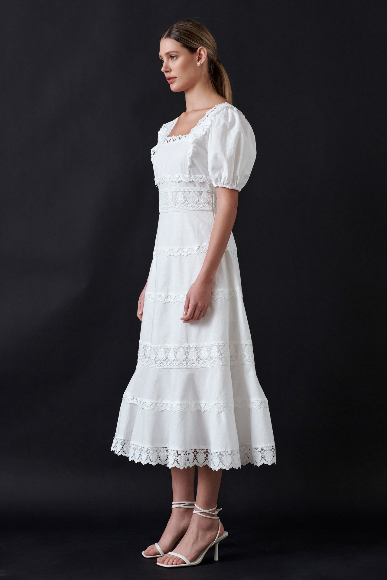 ENDLESS ROSE - Multi Lace Linen Maxi Dress - DRESSES available at Objectrare
