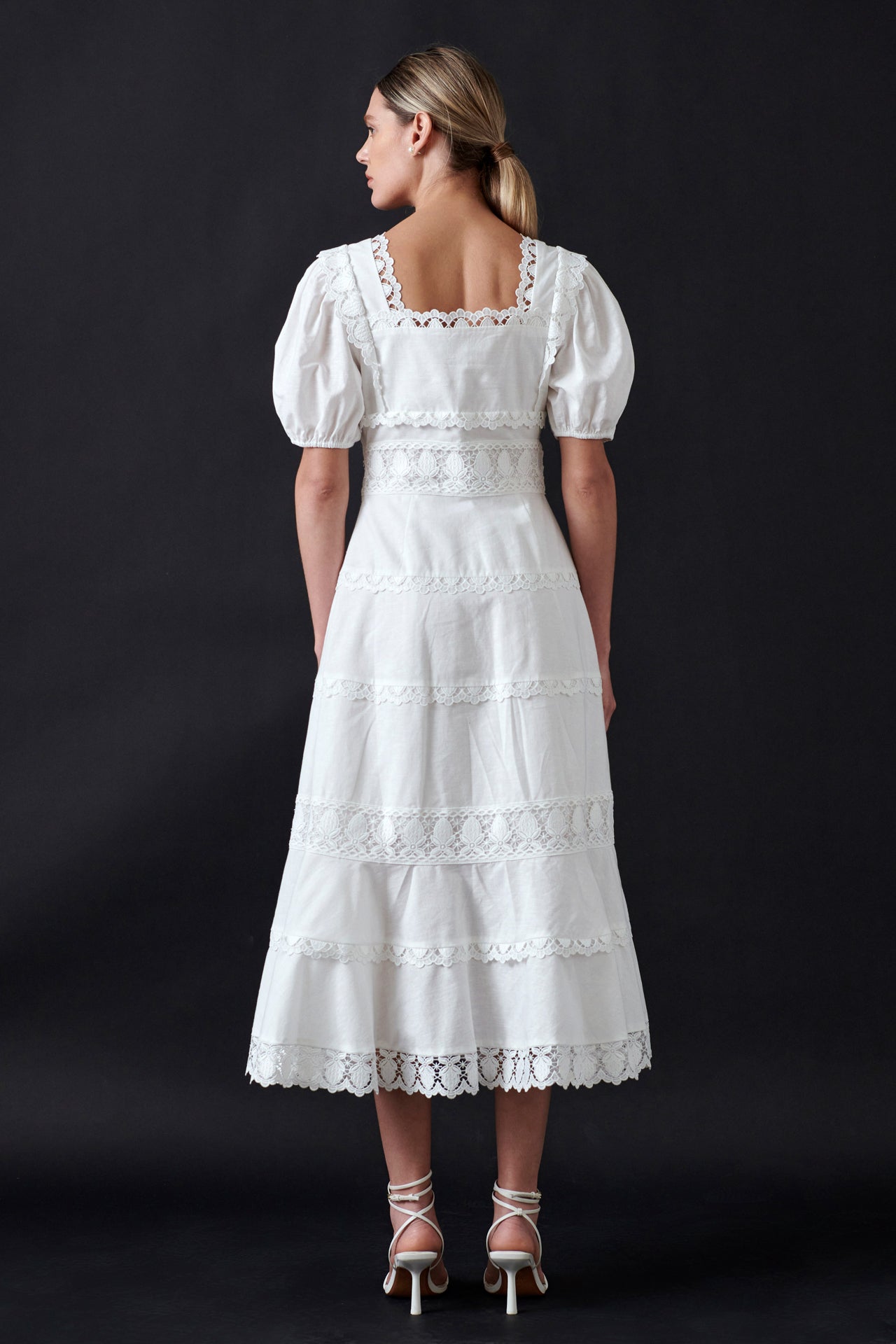 ENDLESS ROSE - Multi Lace Linen Maxi Dress - DRESSES available at Objectrare