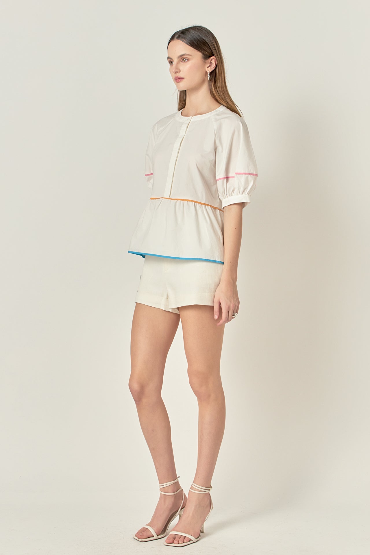 ENGLISH FACTORY - Piping Detailed Blouse - BLOUSES available at Objectrare