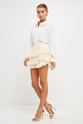 ENDLESS ROSE - Chiffon Pleated Skort - SKORTS available at Objectrare