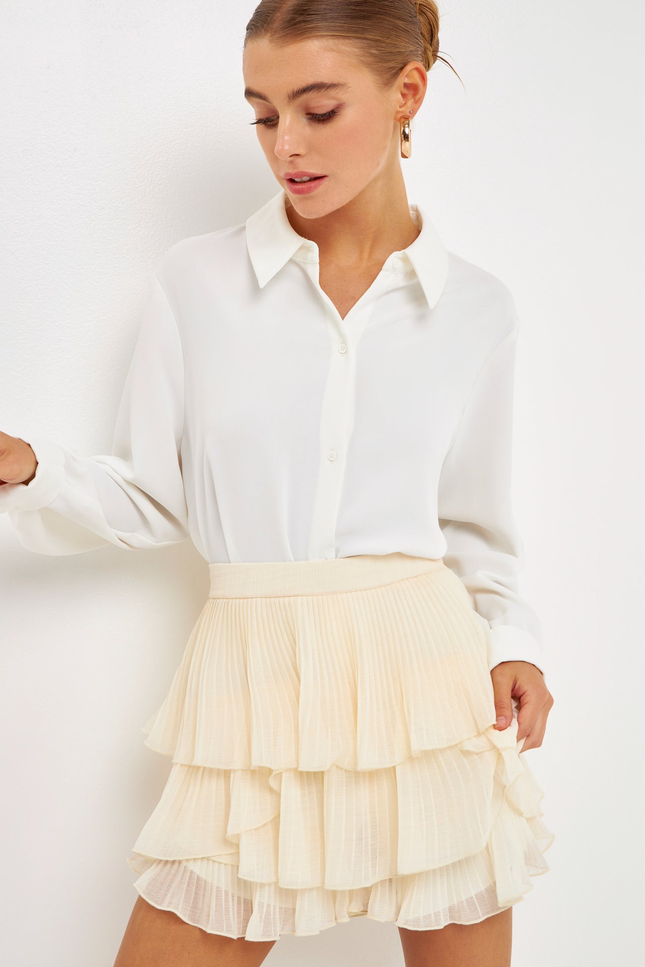 ENDLESS ROSE - Chiffon Pleated Skort - SKORTS available at Objectrare