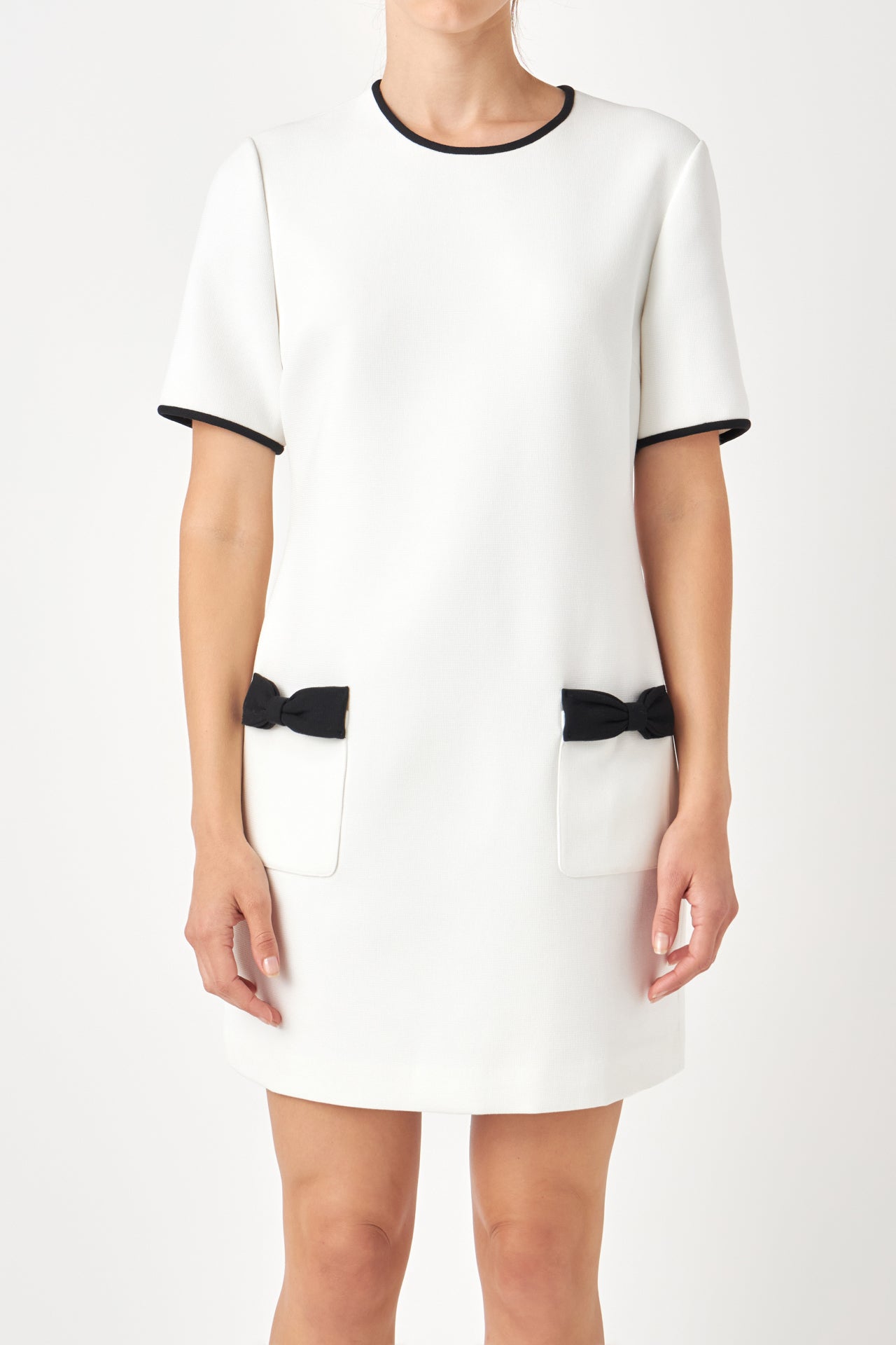 ENGLISH FACTORY - Contrast Accent Shift Pocket Mini Dress - DRESSES available at Objectrare