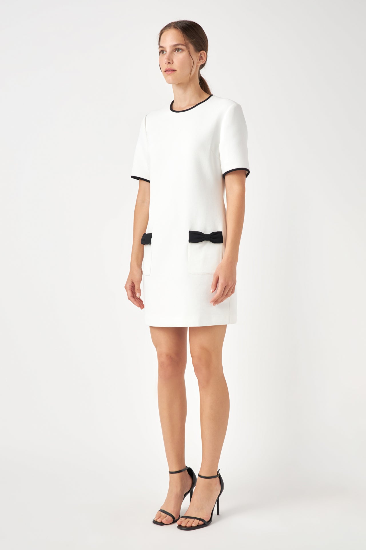 ENGLISH FACTORY - Contrast Accent Shift Pocket Mini Dress - DRESSES available at Objectrare