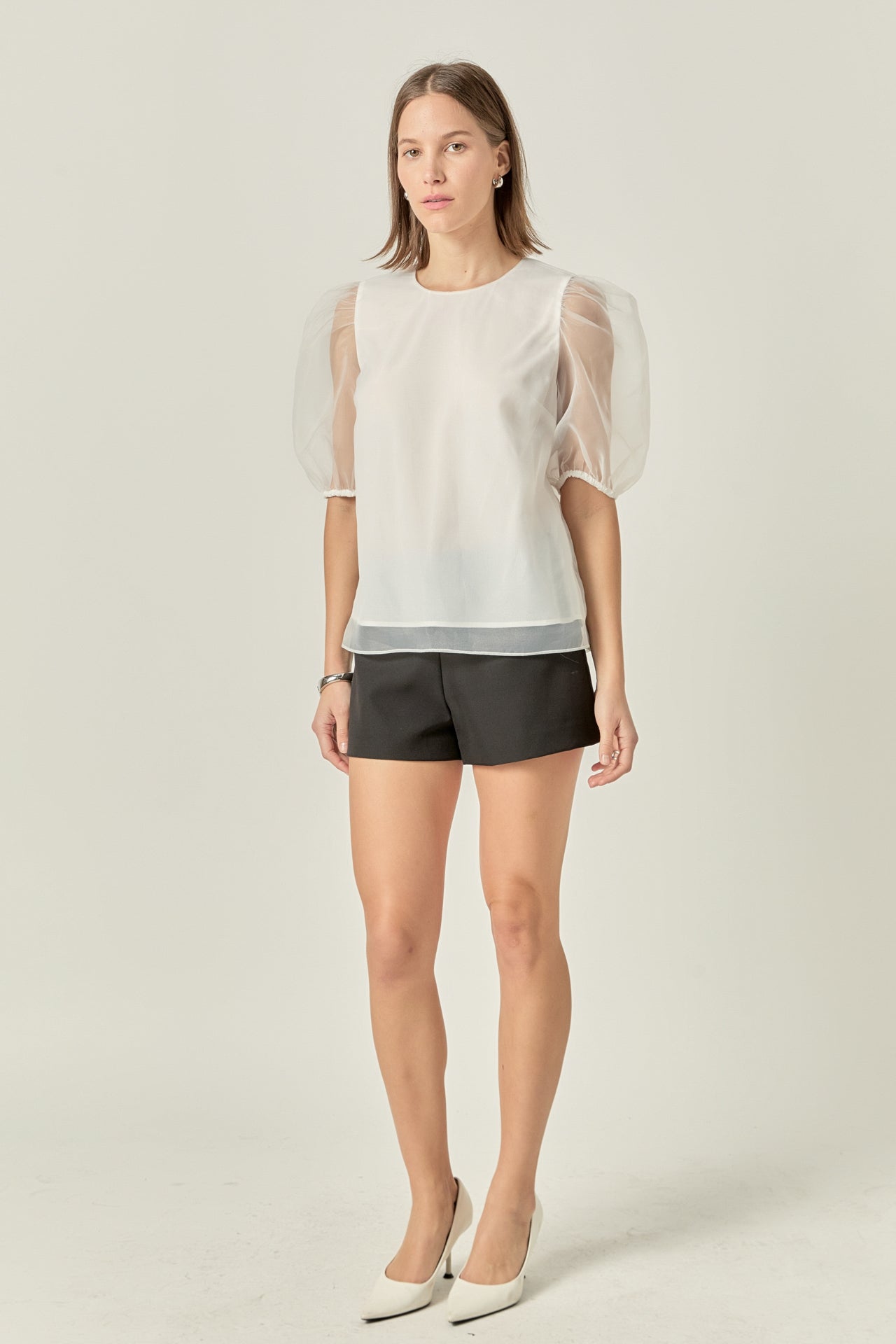 ENGLISH FACTORY - Organza Puff Sleeve Top - TOPS available at Objectrare