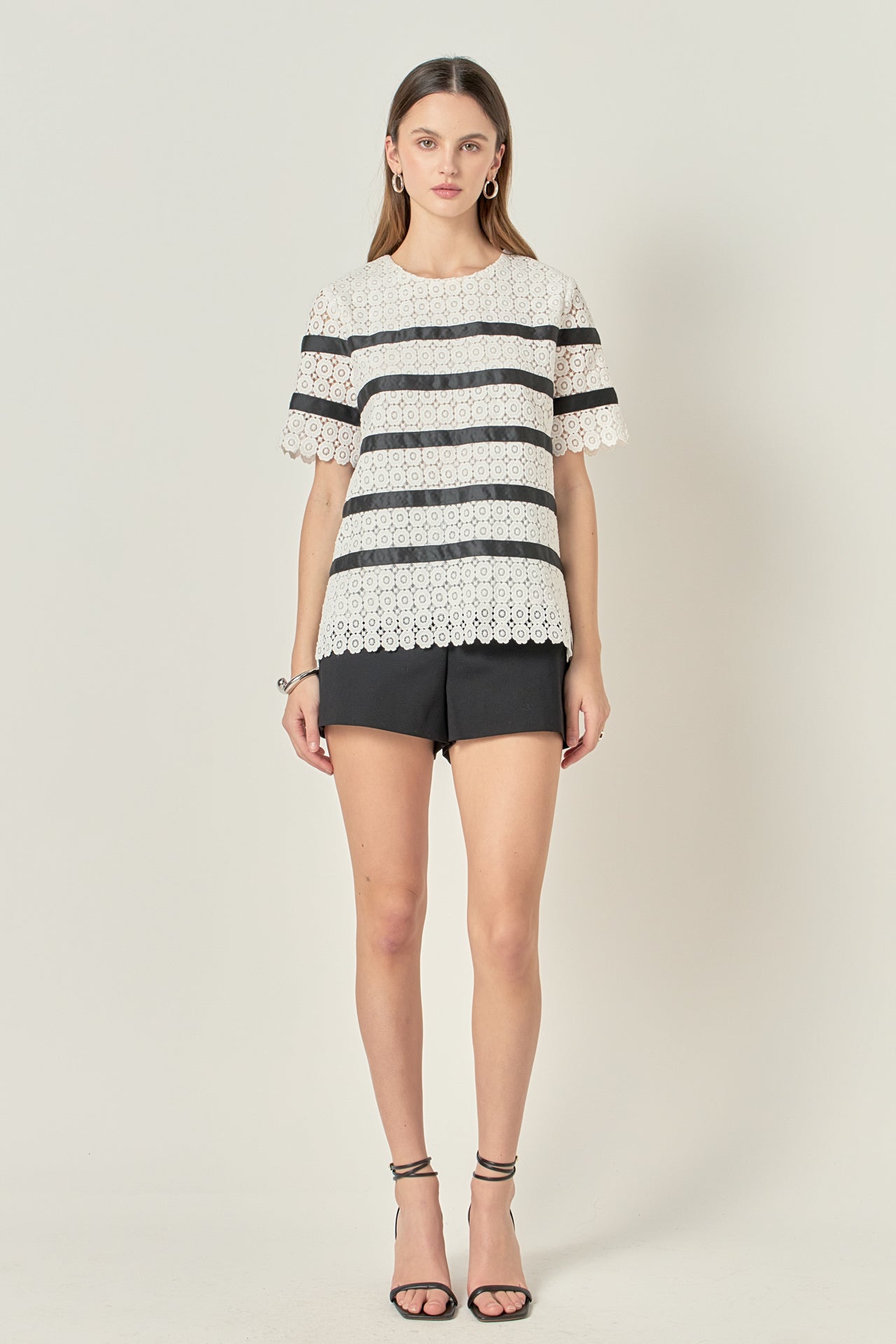 ENGLISH FACTORY - Lace Striped Top - TOPS available at Objectrare