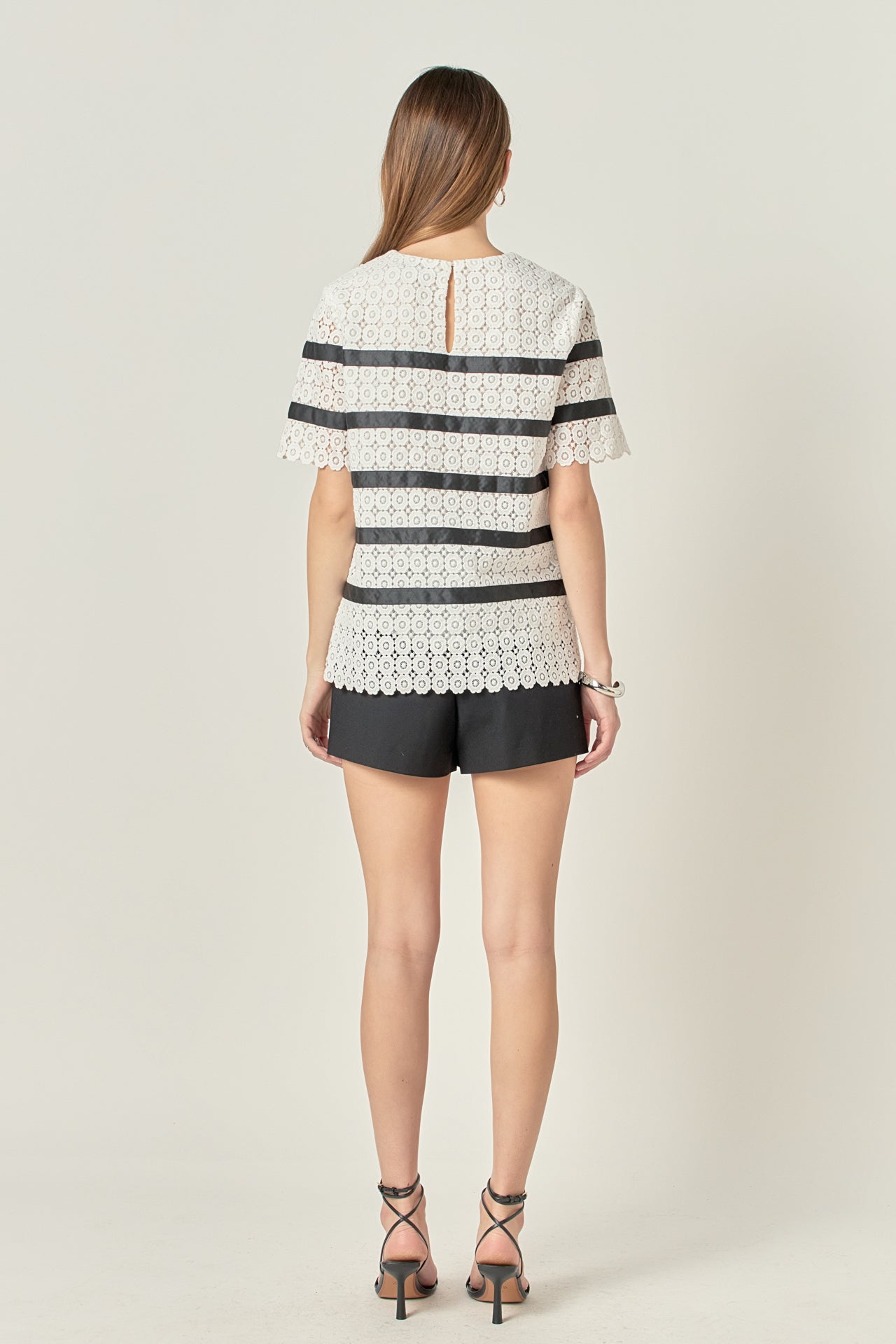 ENGLISH FACTORY - Lace Striped Top - TOPS available at Objectrare