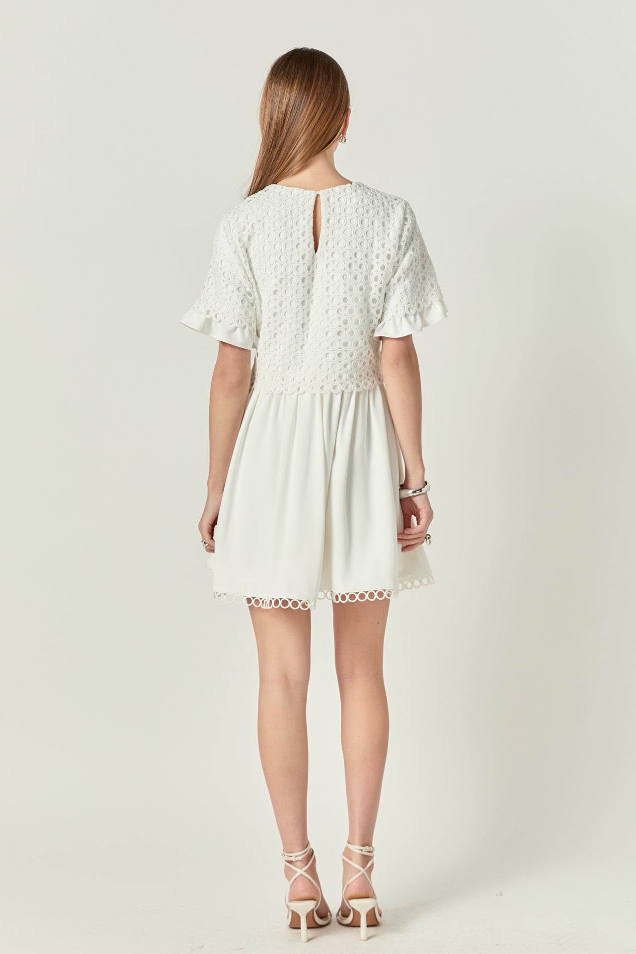 ENGLISH FACTORY - Mixed Media Lace Dress - DRESSES available at Objectrare