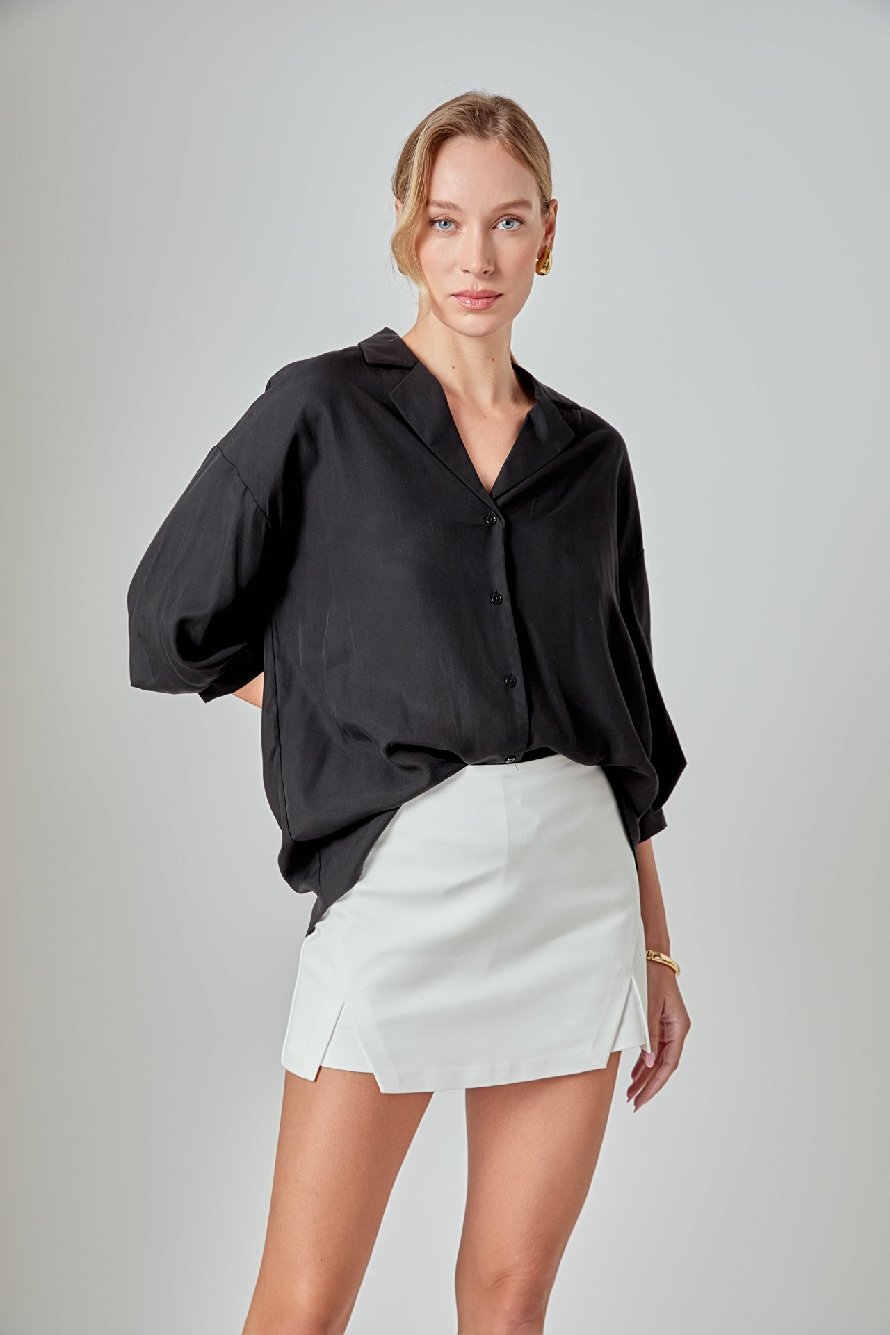 ENDLESS ROSE - Button-Up Collared Shirt - TOPS available at Objectrare